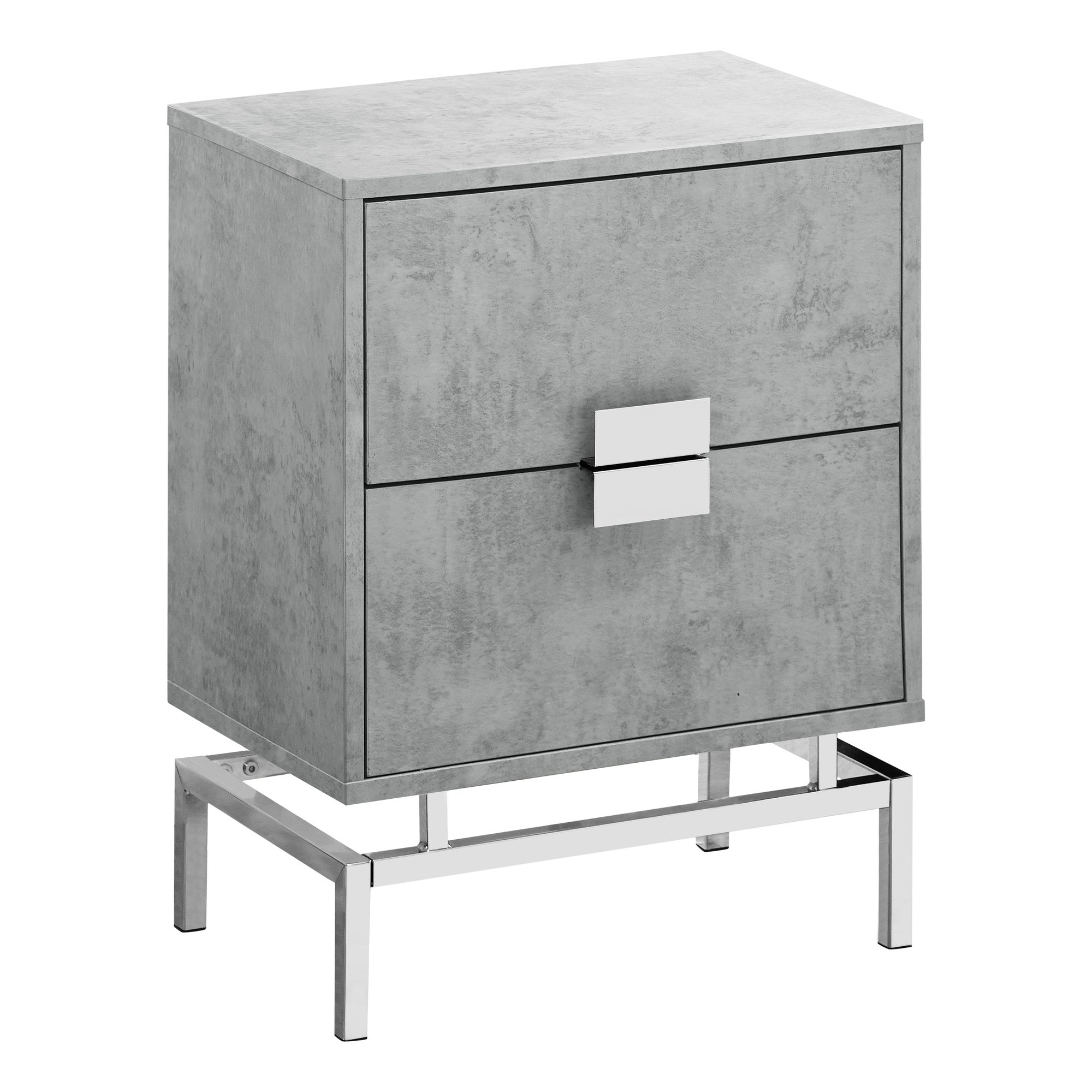 Accent Table - 24H / Grey Cement / Chrome Metal