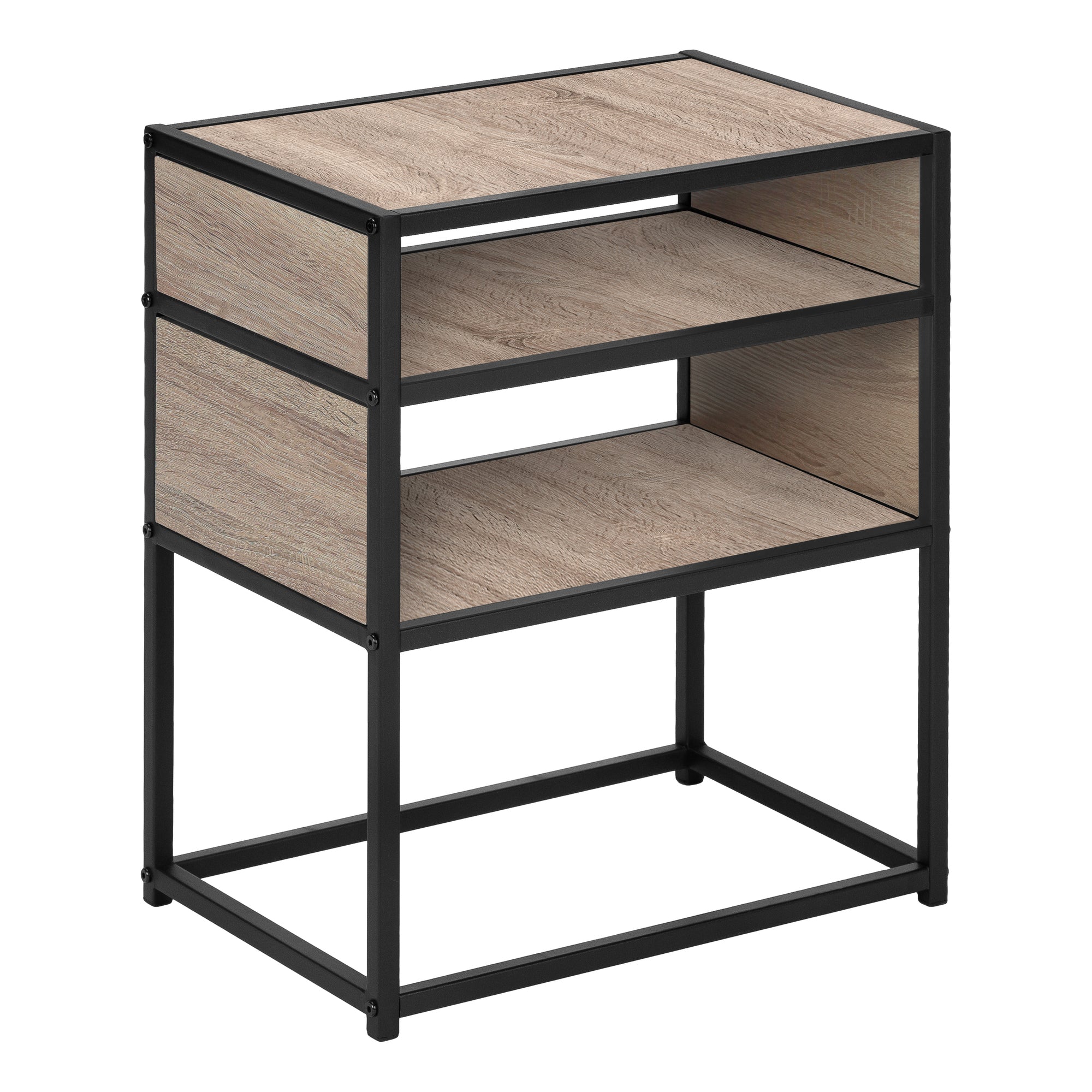 Accent Table - 22H / Dark Taupe / Black Metal