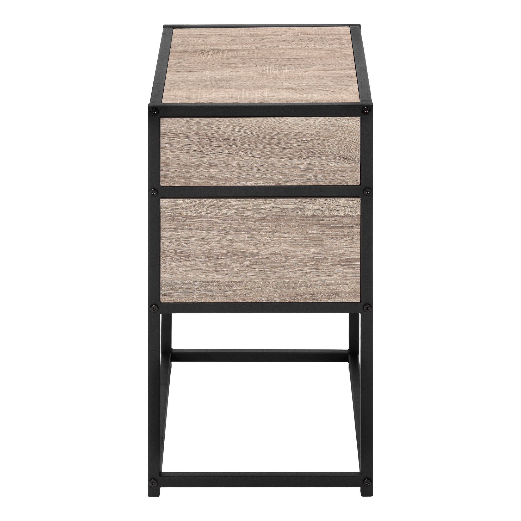 Accent Table - 22H / Dark Taupe / Black Metal