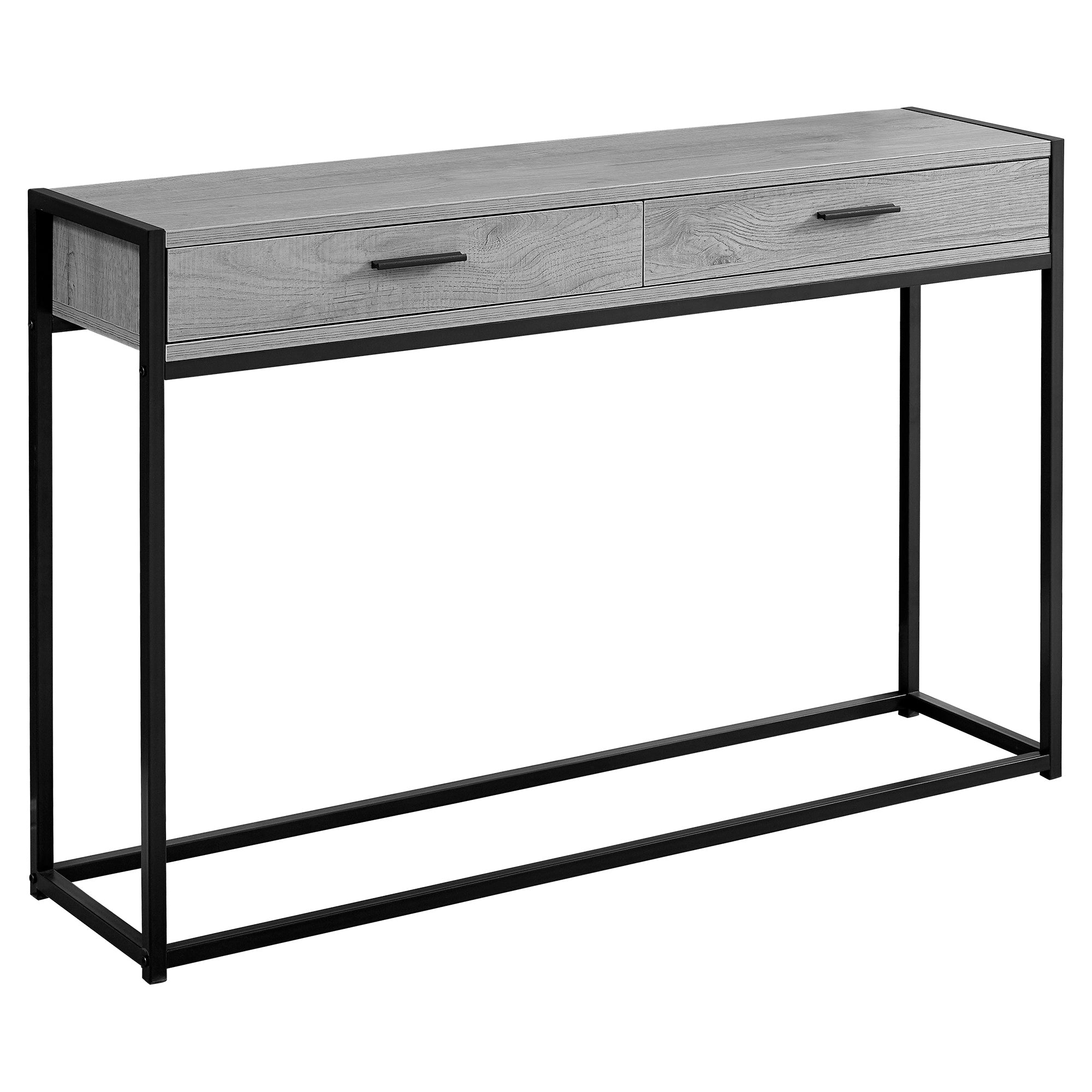 Accent Table - 48L / Grey / Black Metal Hall Console