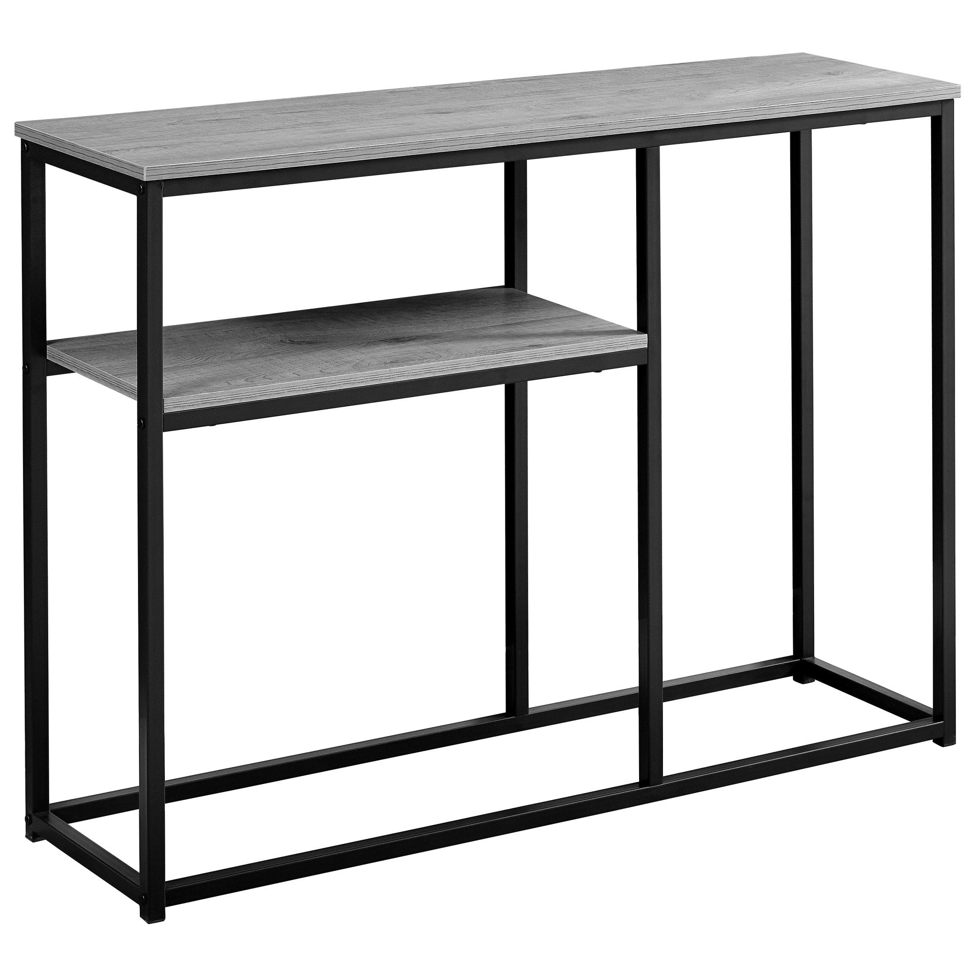 Accent Table - 42L / Grey / Black Metal Hall Console