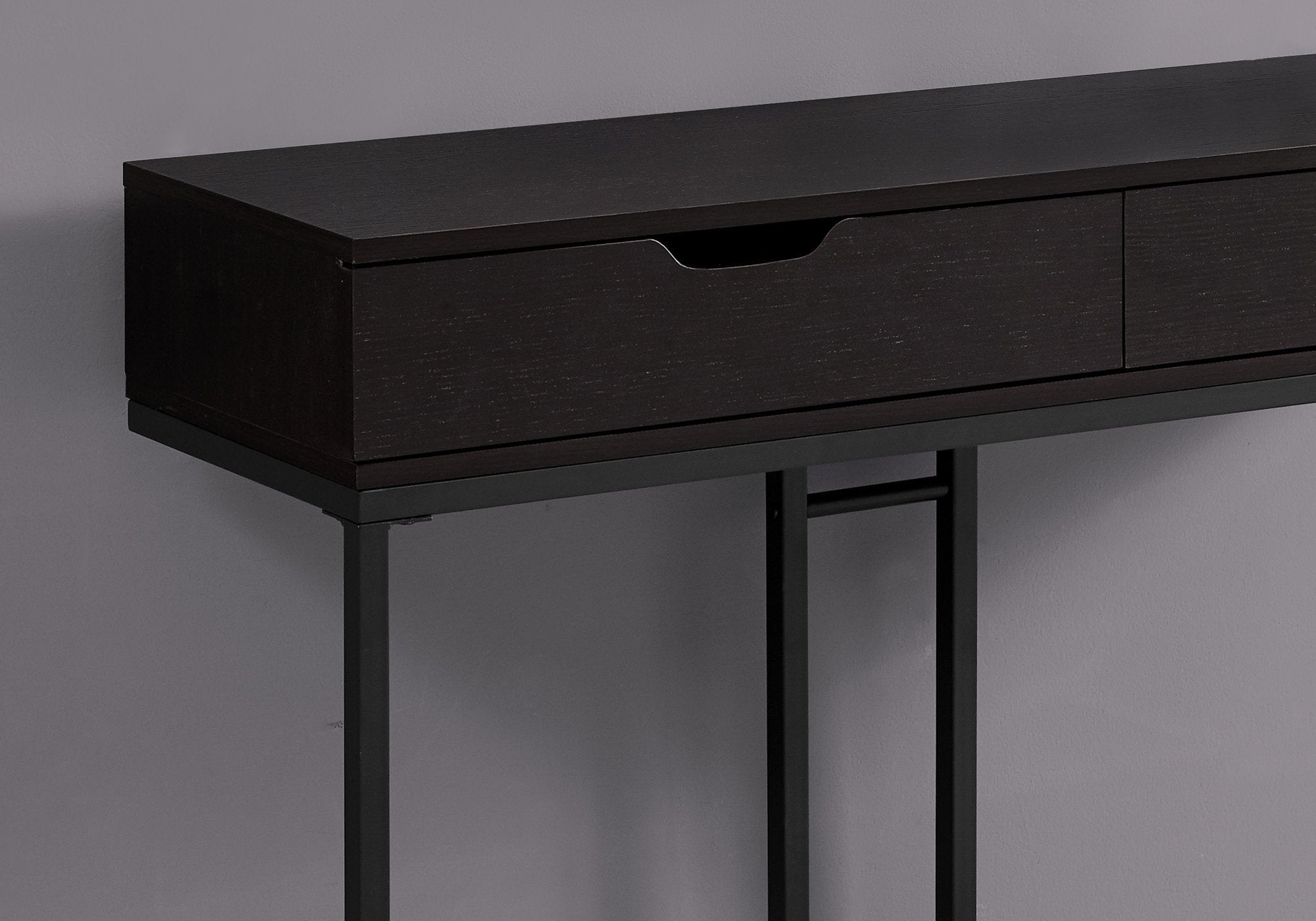 Accent Table - 42L / Espresso / Black Hall Console