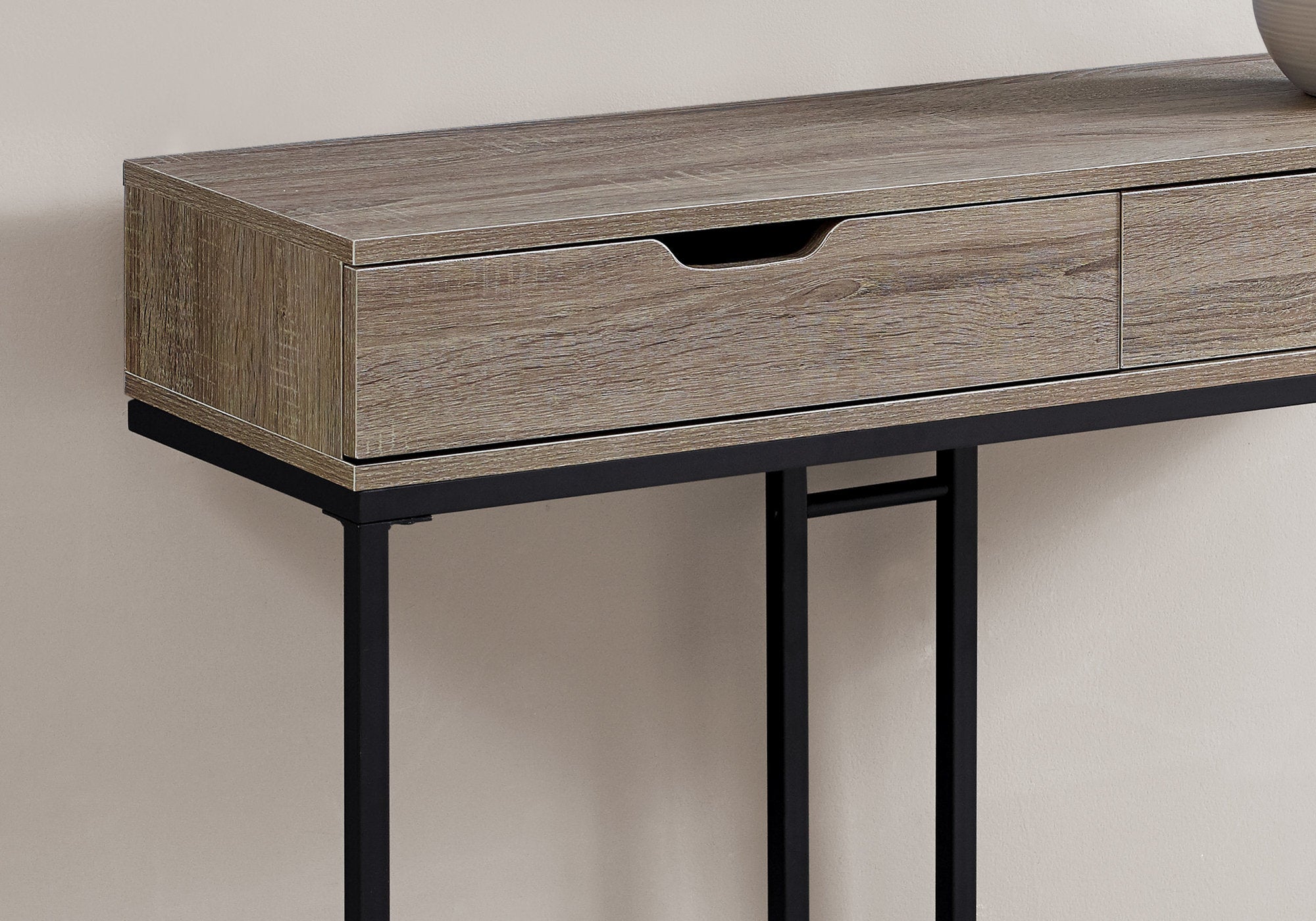 Accent Table - 42L / Dark Taupe / Black Hall Console