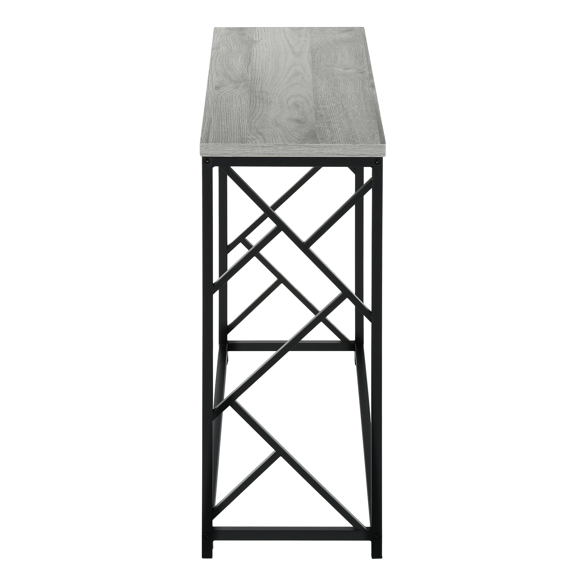 Accent Table - 44L / Grey / Black Metal Hall Console
