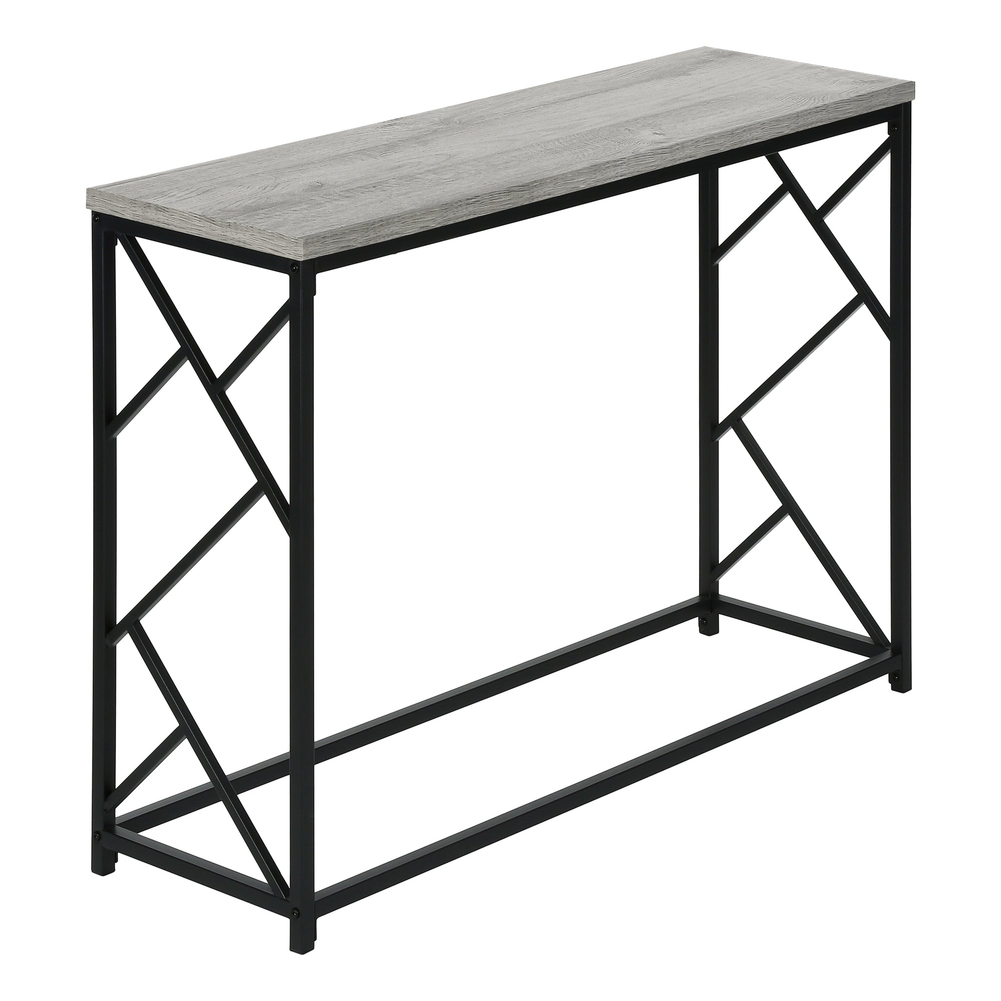 Accent Table - 44L / Grey / Black Metal Hall Console