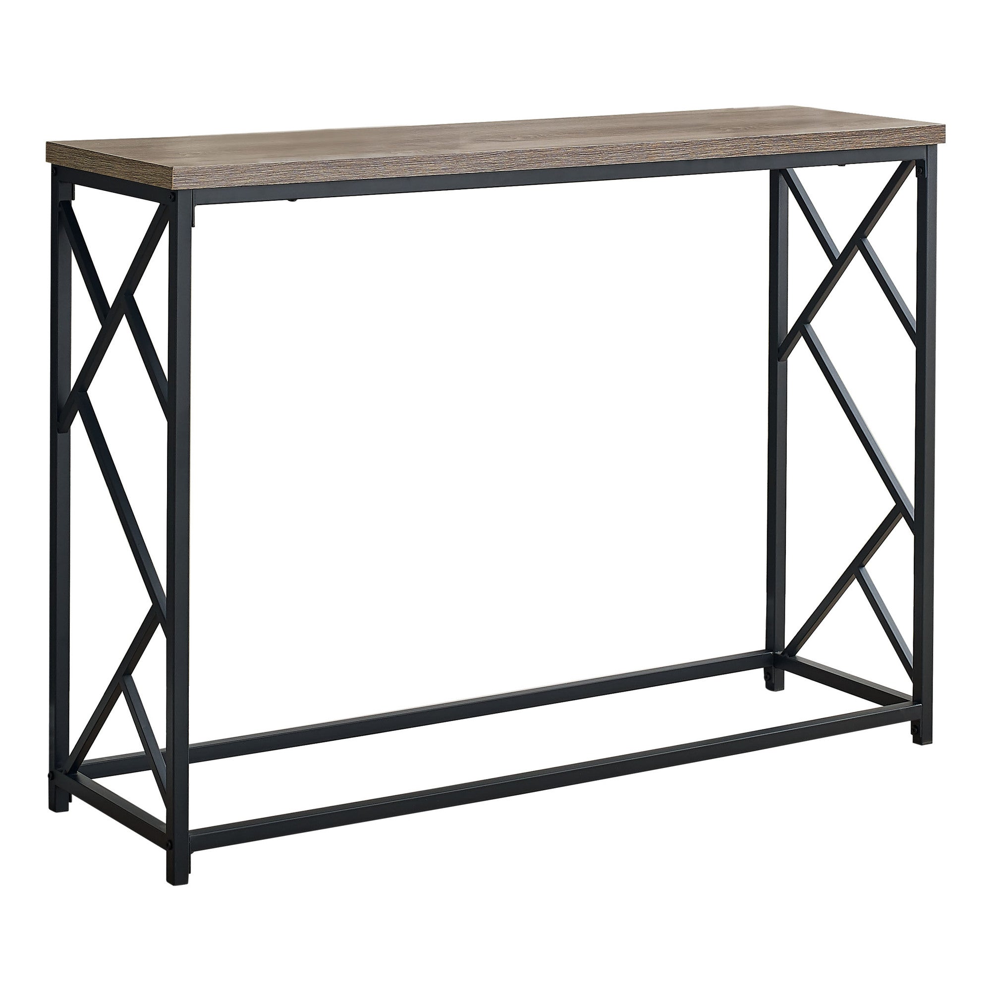 Accent Table - 44L / Taupe / Black Metal Hall Console