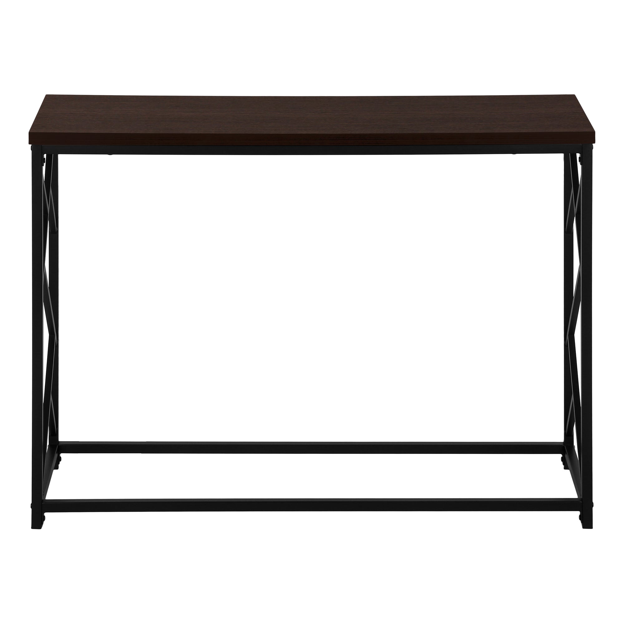 Accent Table - 44L / Espresso / Black Metal Hall Console