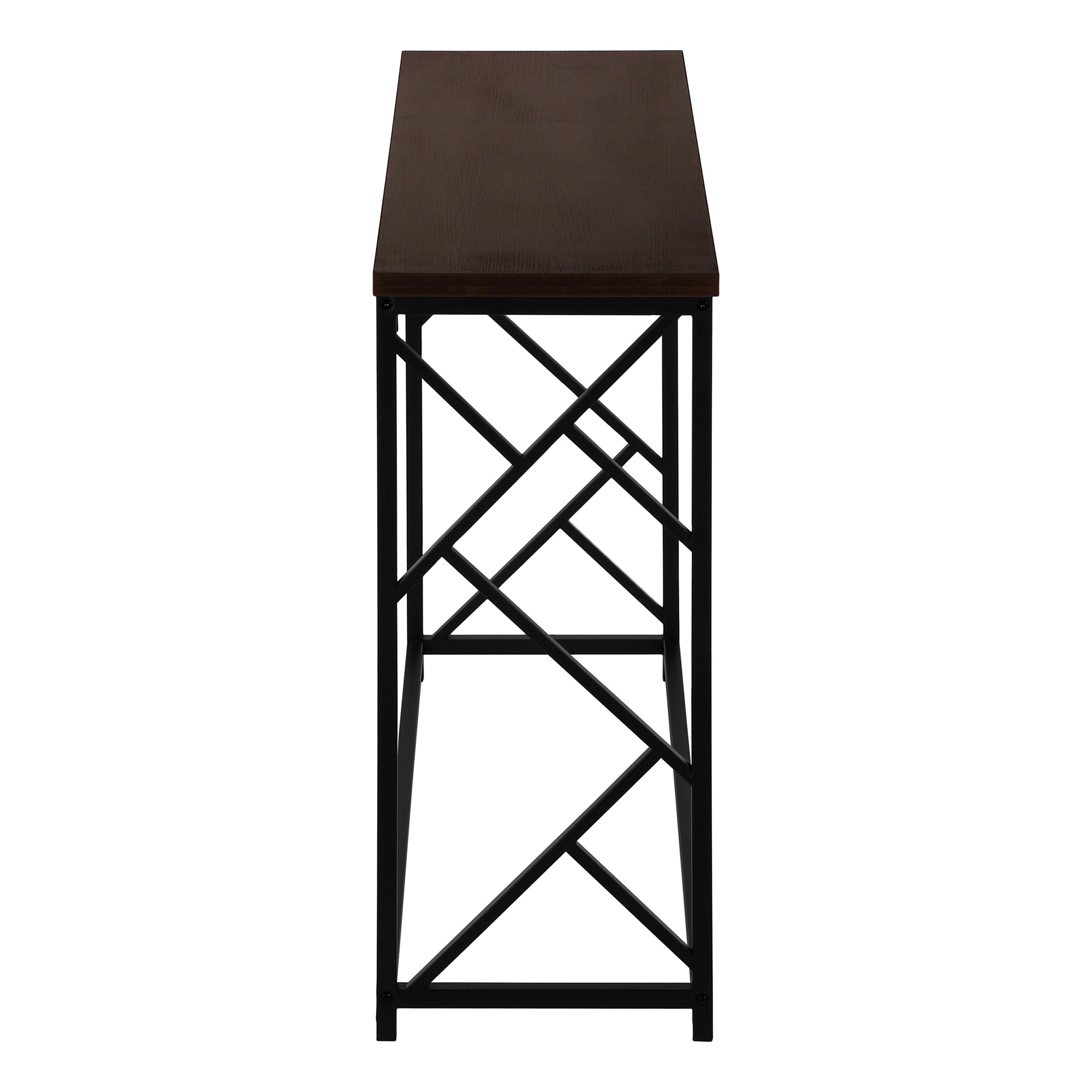 Accent Table - 44L / Espresso / Black Metal Hall Console