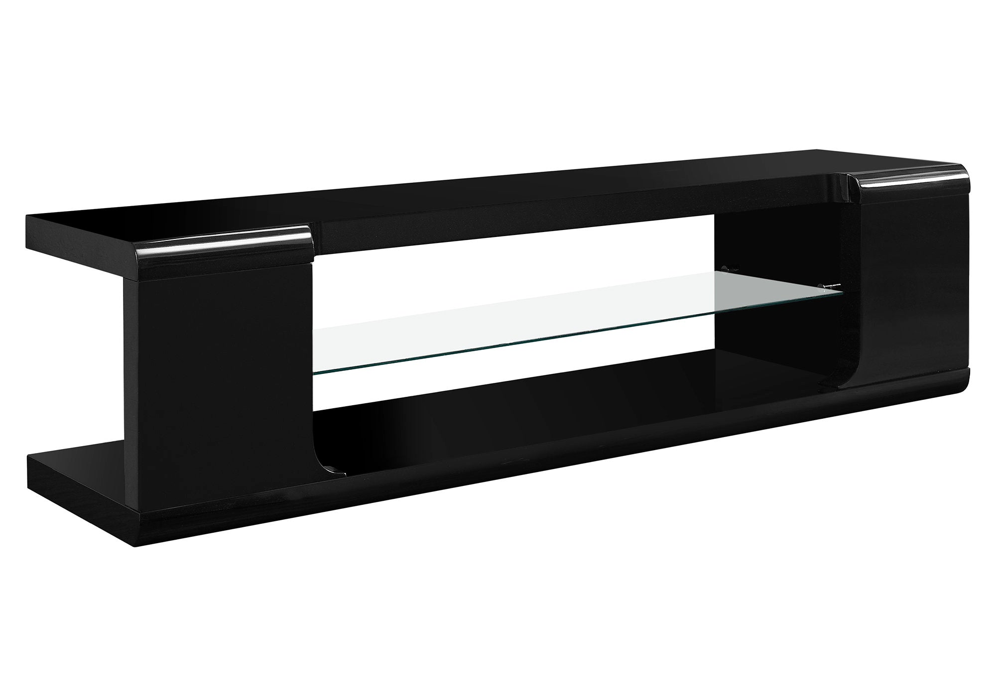 Tv Stand - 60L / High Glossy Black With Tempered Glass