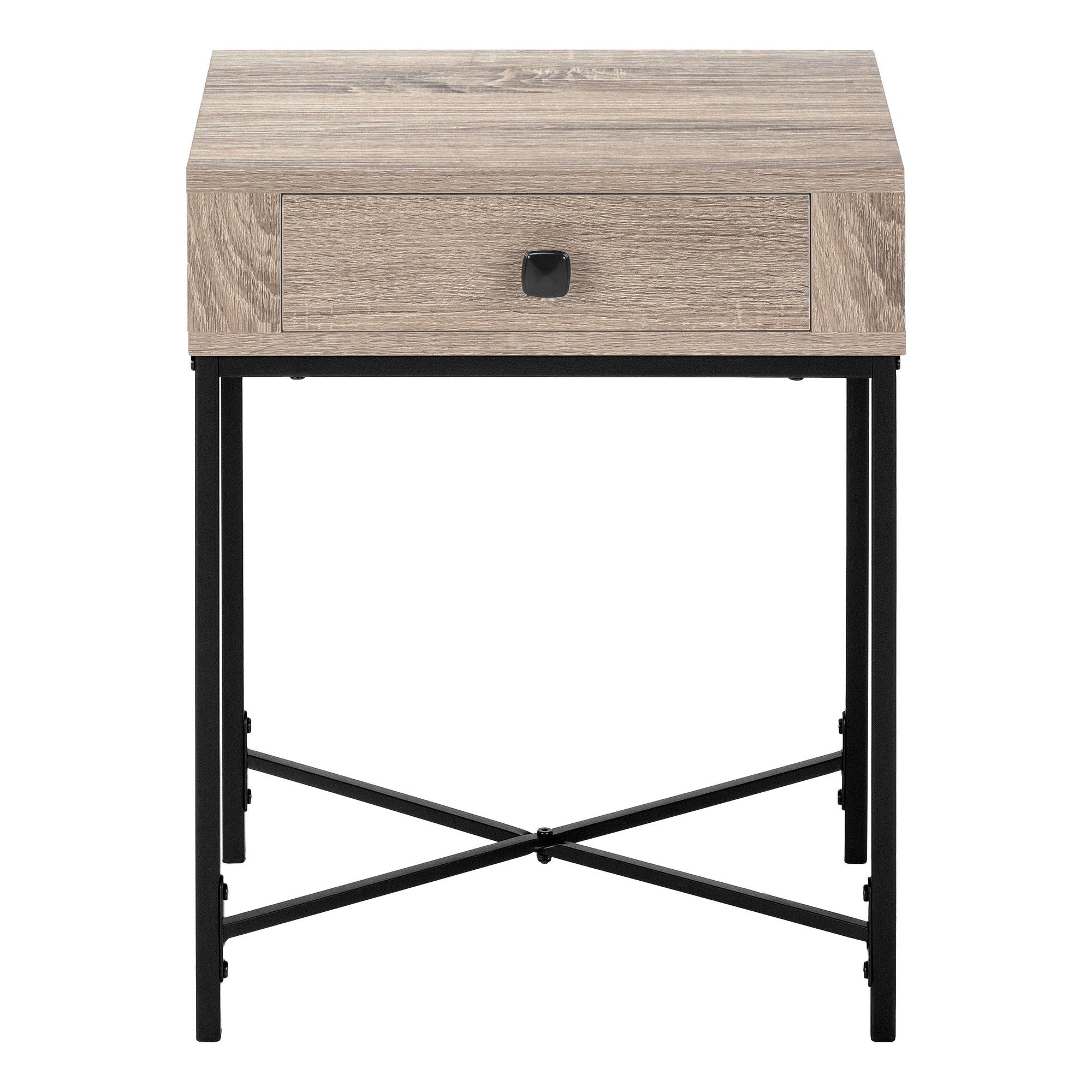 Accent Table - 22H / Dark Taupe / Black Metal