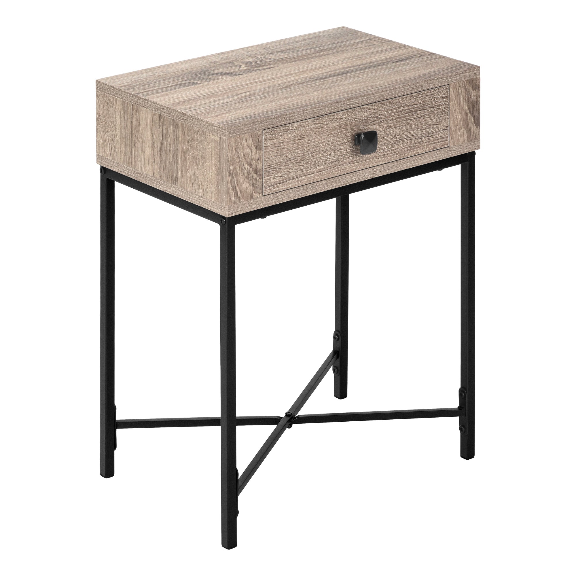 Accent Table - 22H / Dark Taupe / Black Metal
