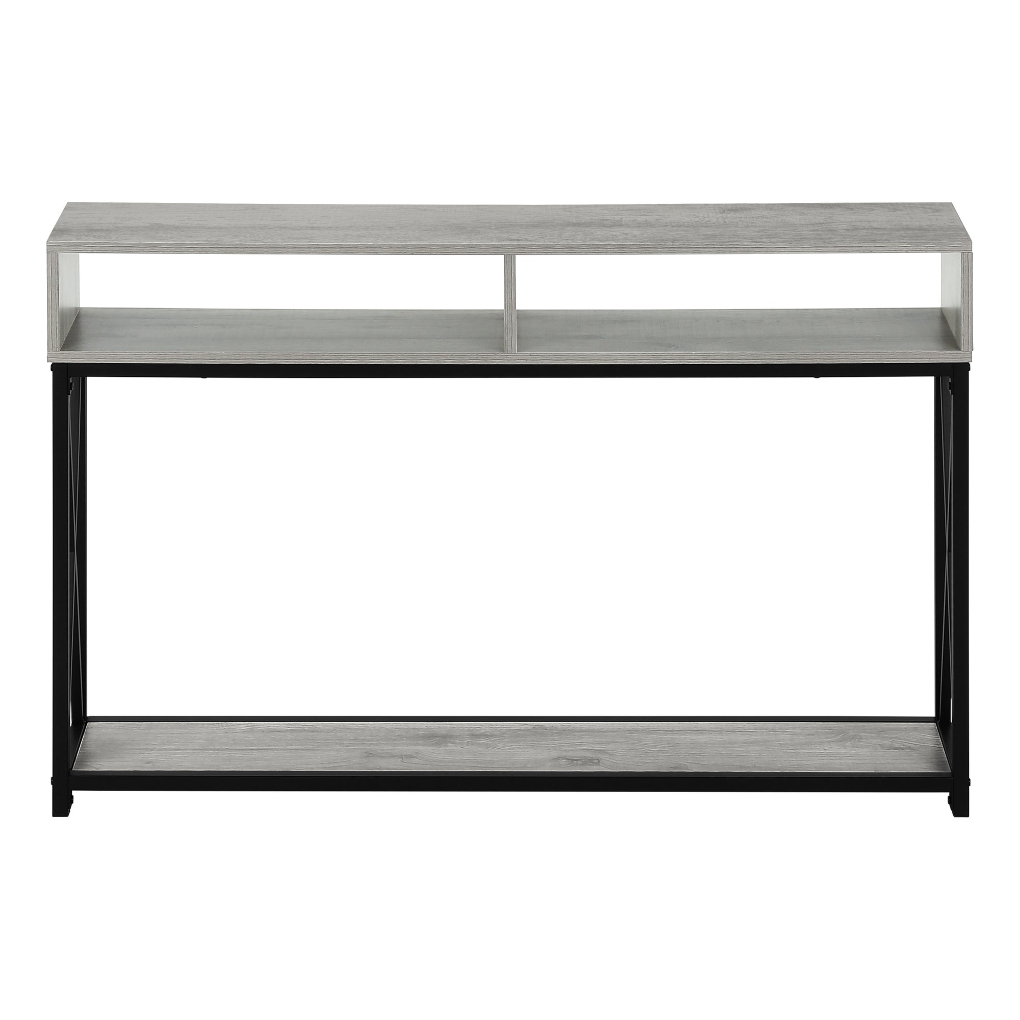 Accent Table - 48L / Grey / Black Metal Hall Console