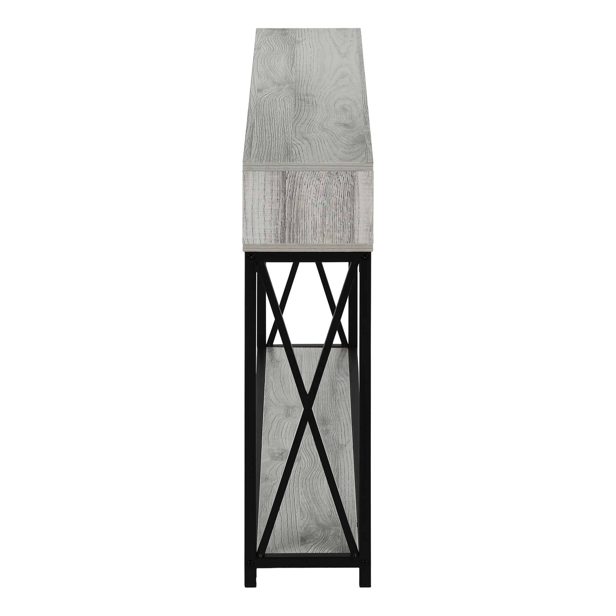 Accent Table - 48L / Grey / Black Metal Hall Console