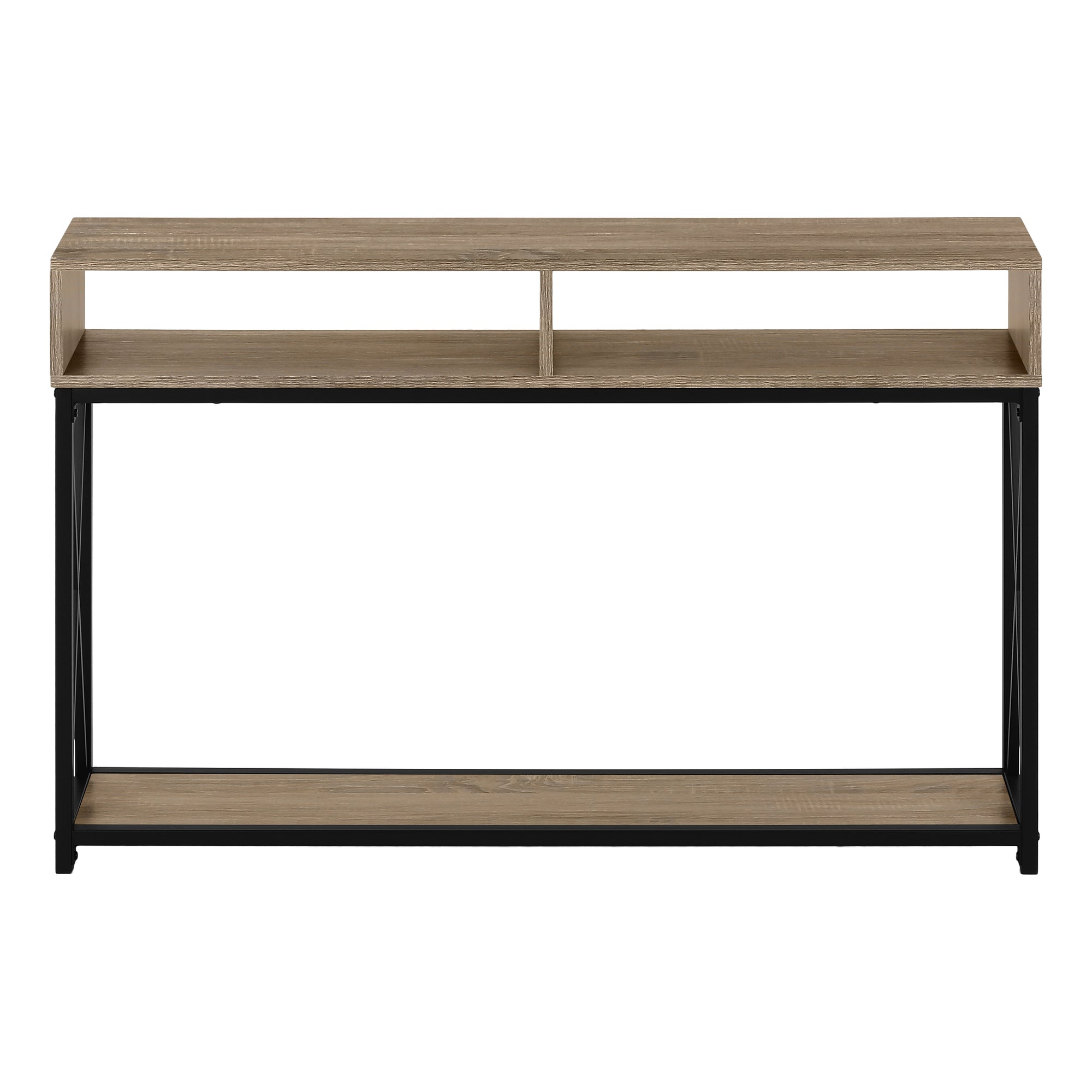 Accent Table - 48L / Taupe / Black Metal Hall Console
