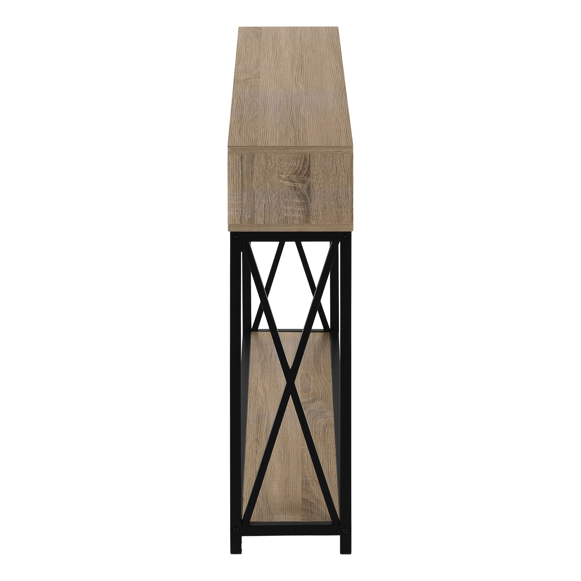 Accent Table - 48L / Taupe / Black Metal Hall Console