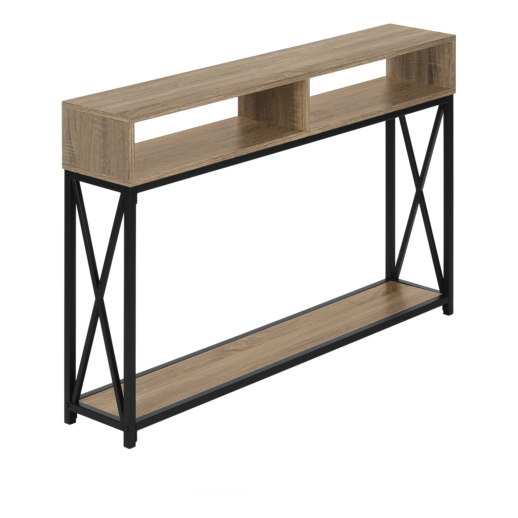 Accent Table - 48L / Taupe / Black Metal Hall Console