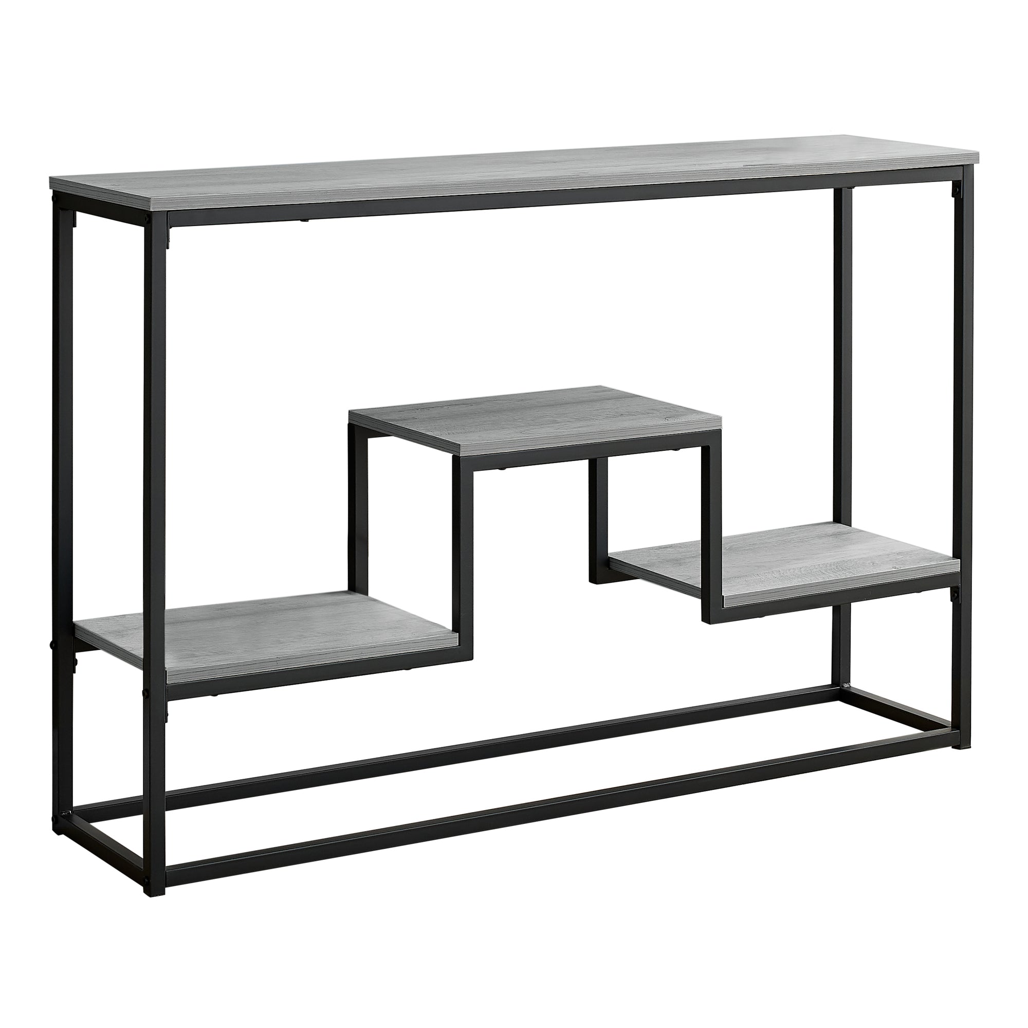 Accent Table - 48L / Grey / Black Metal Hall Console
