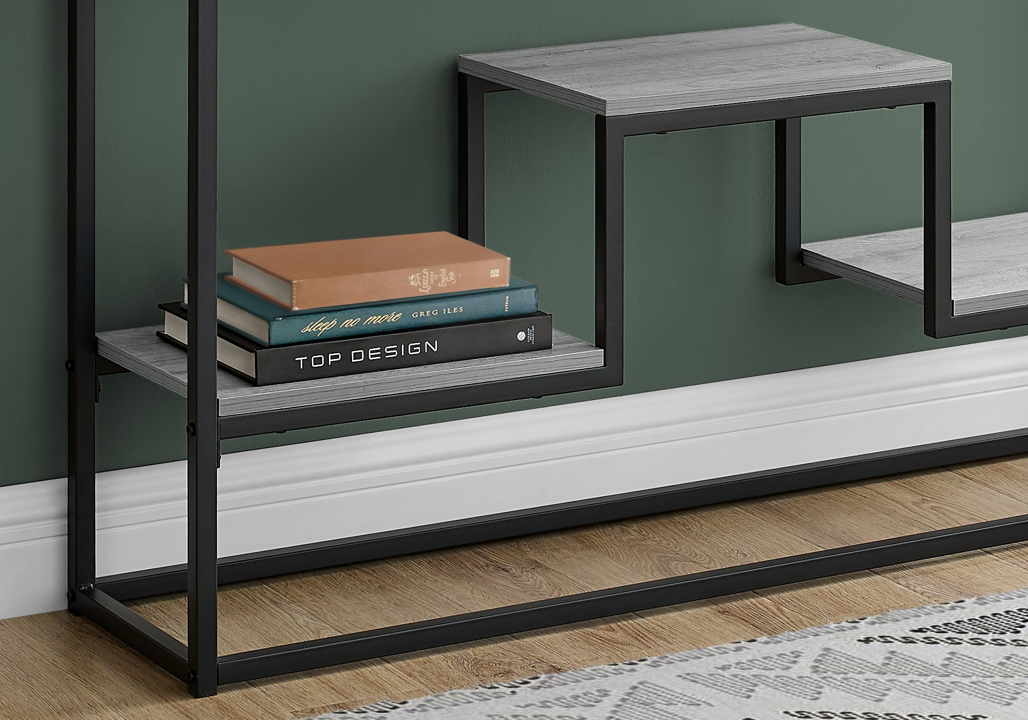 Accent Table - 48L / Grey / Black Metal Hall Console
