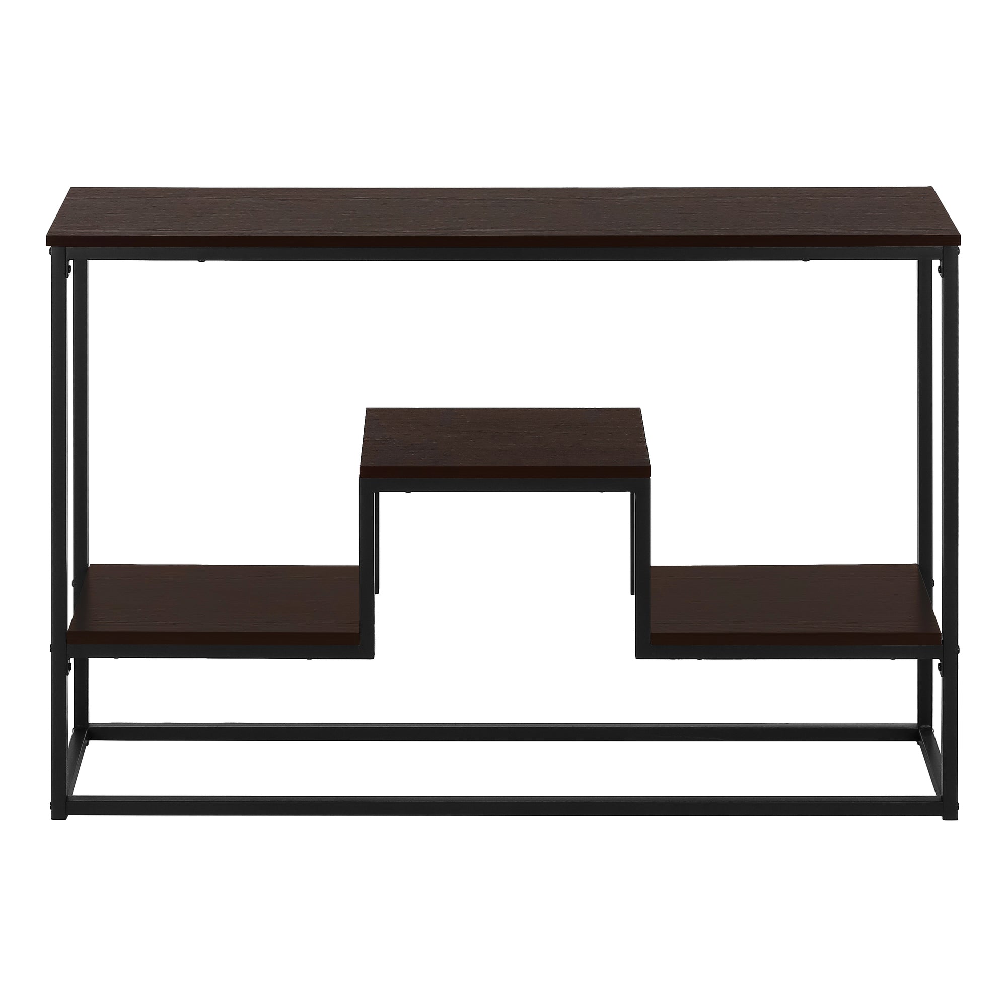 Accent Table - 48L / Espresso / Black Metal Hall Console