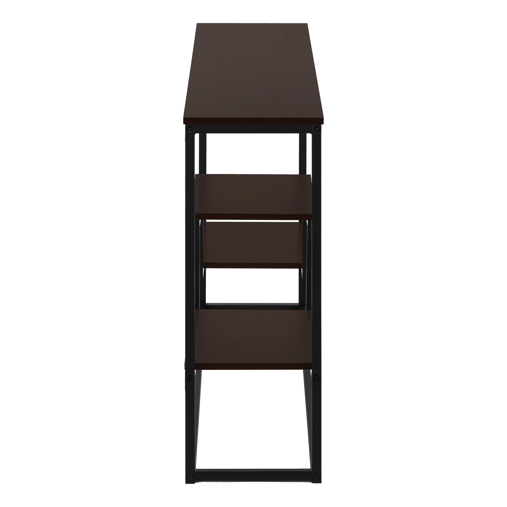 Accent Table - 48L / Espresso / Black Metal Hall Console