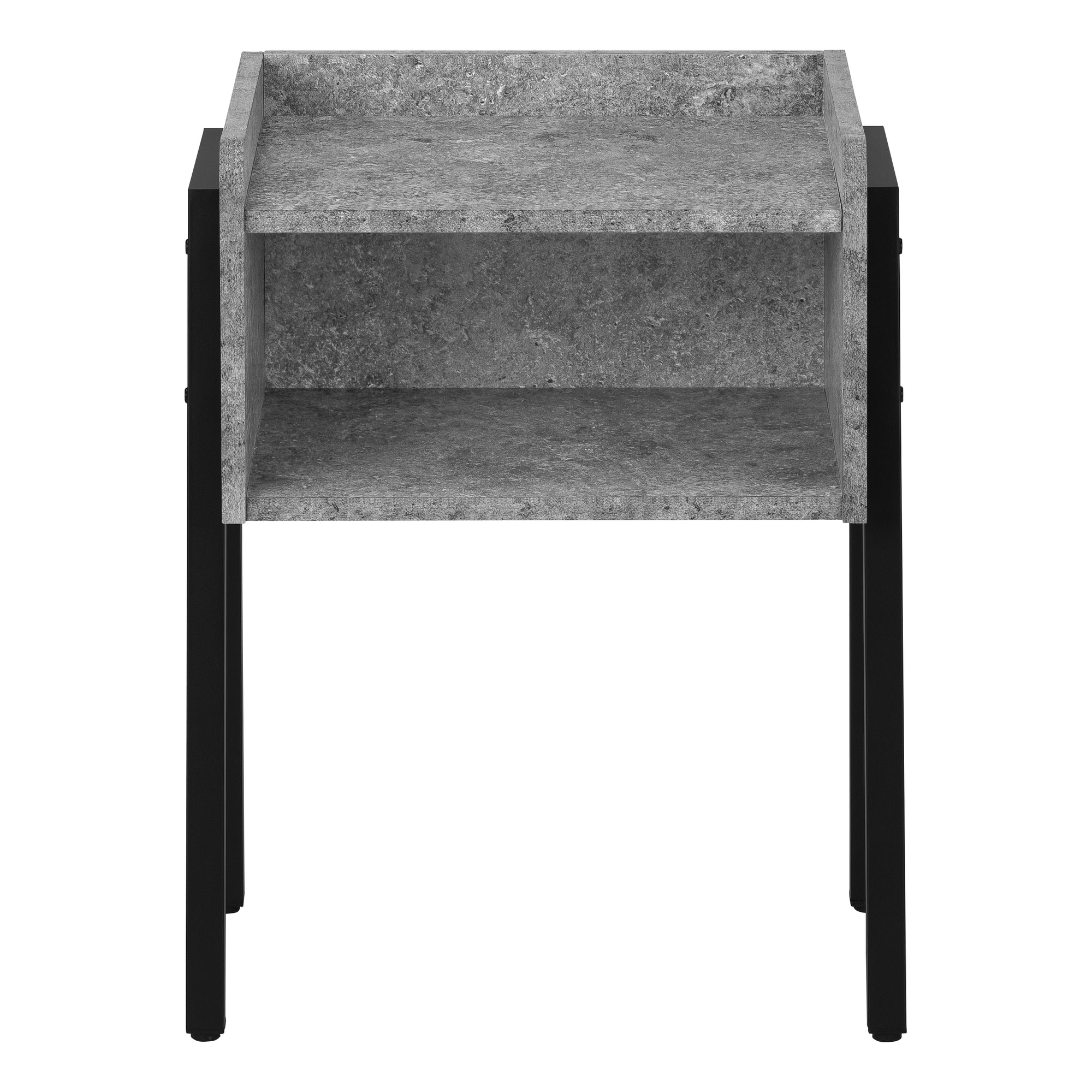 Accent Table - 23H / Grey Stone-Look / Black Metal