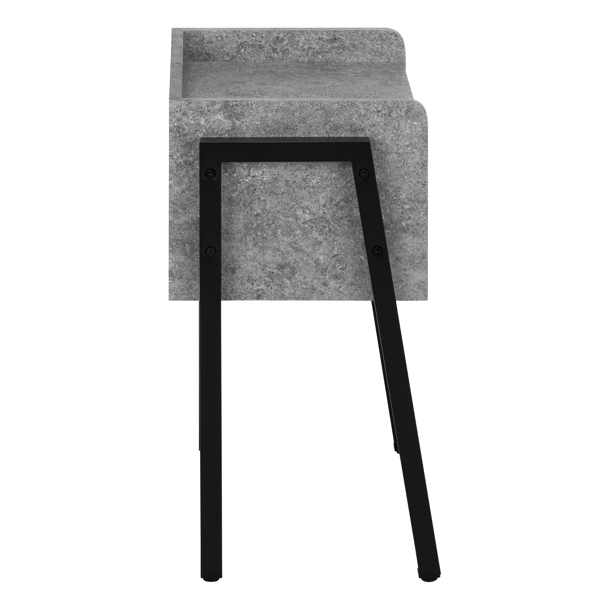 Accent Table - 23H / Grey Stone-Look / Black Metal