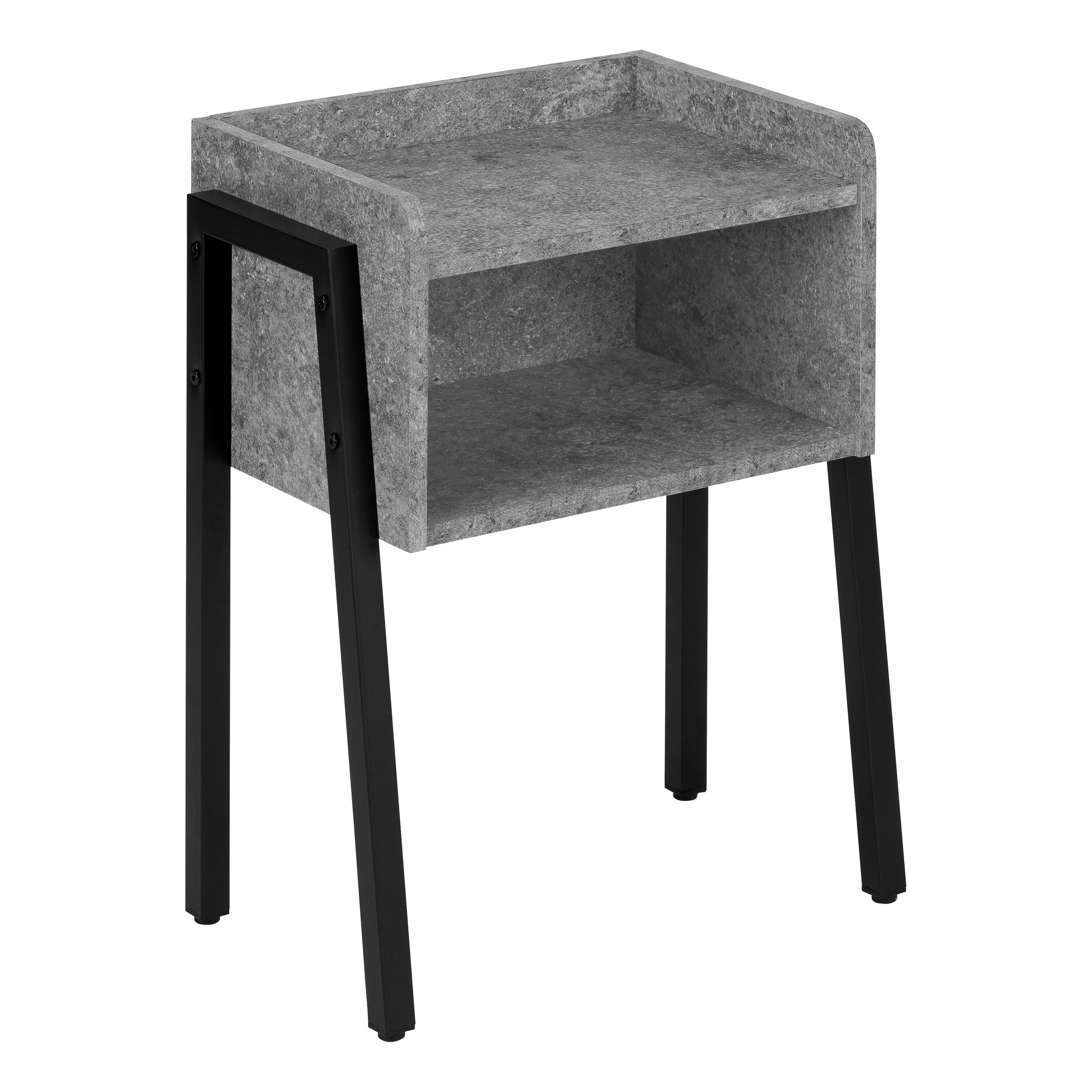 Accent Table - 23H / Grey Stone-Look / Black Metal