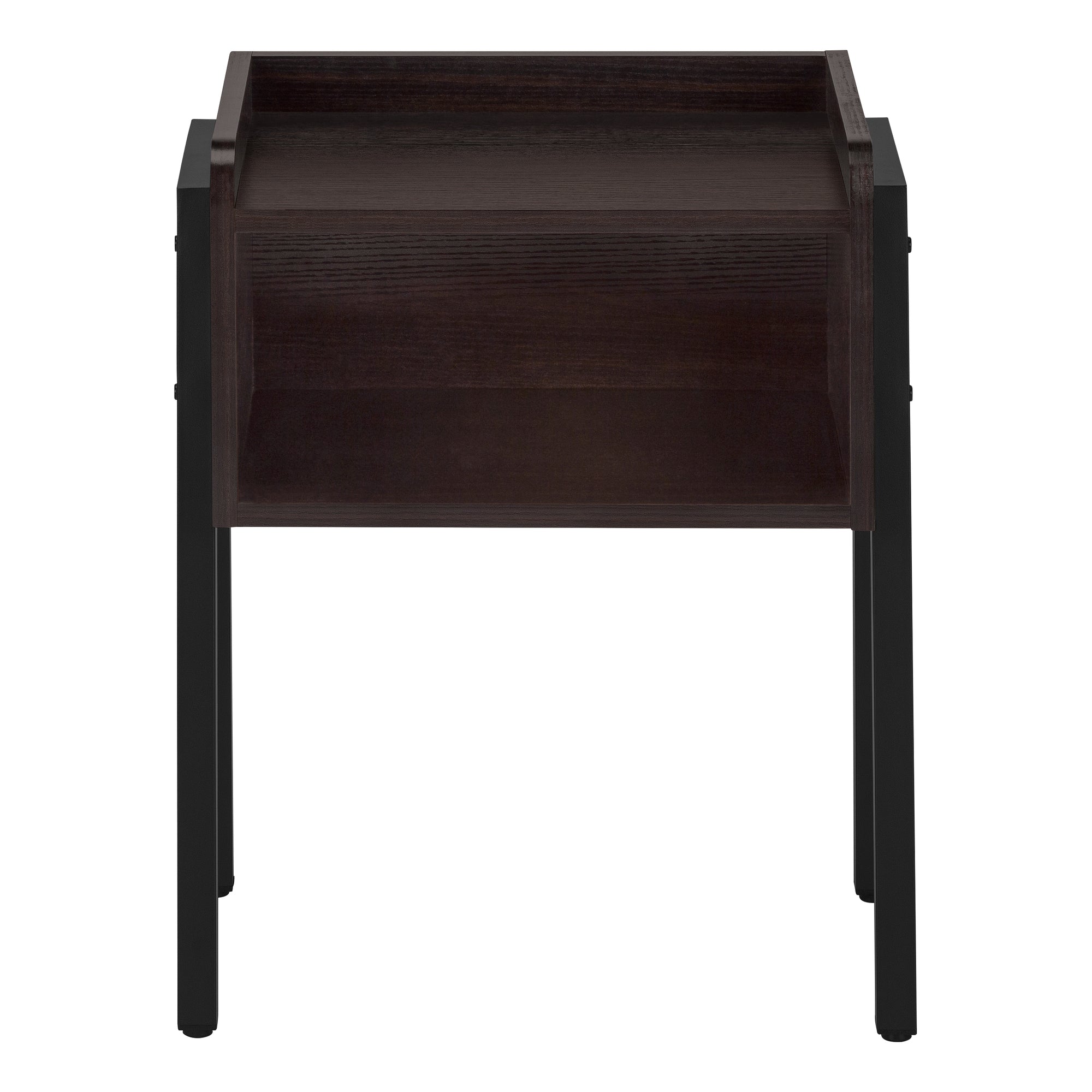 Accent Table - 23H / Espresso / Black Metal