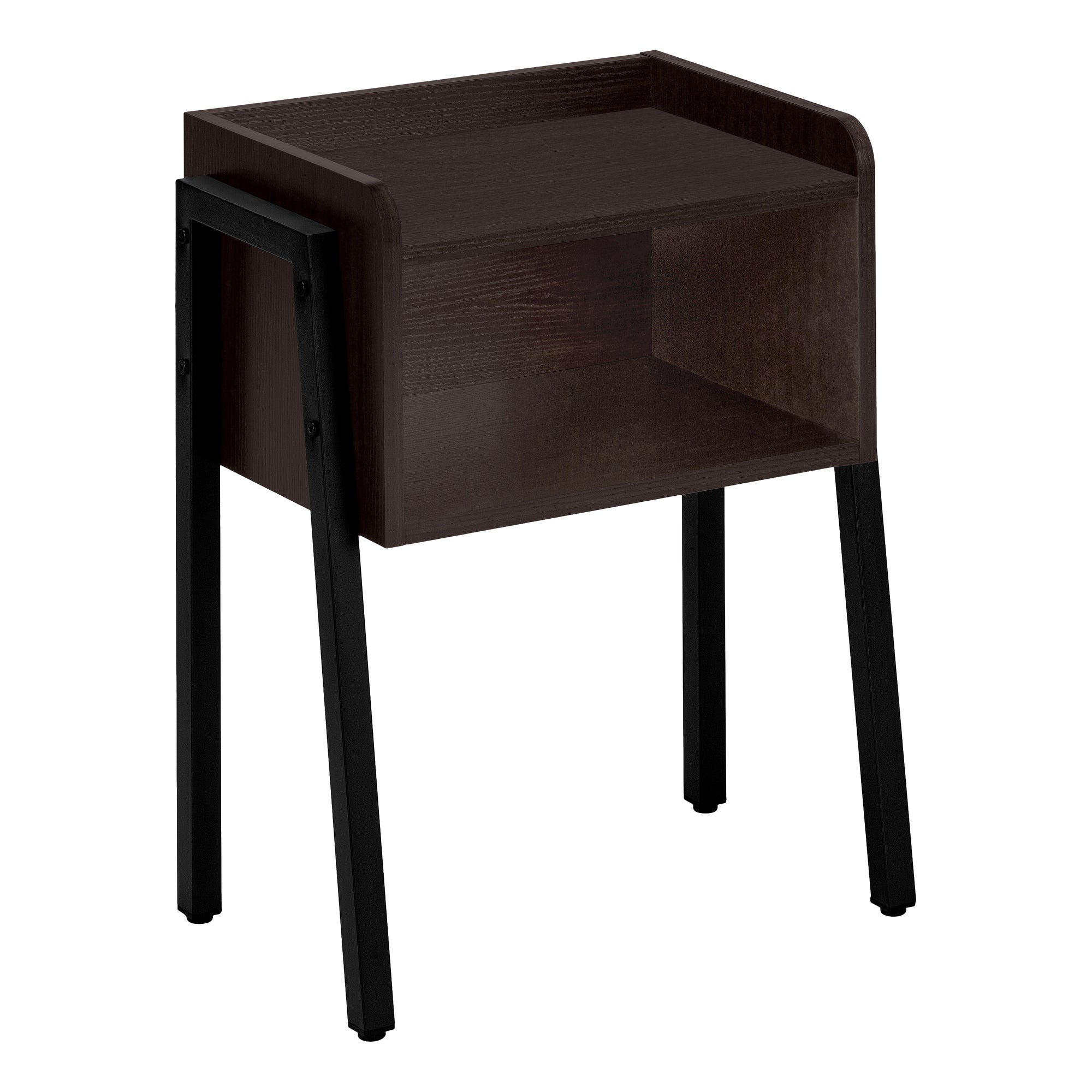 Accent Table - 23H / Espresso / Black Metal