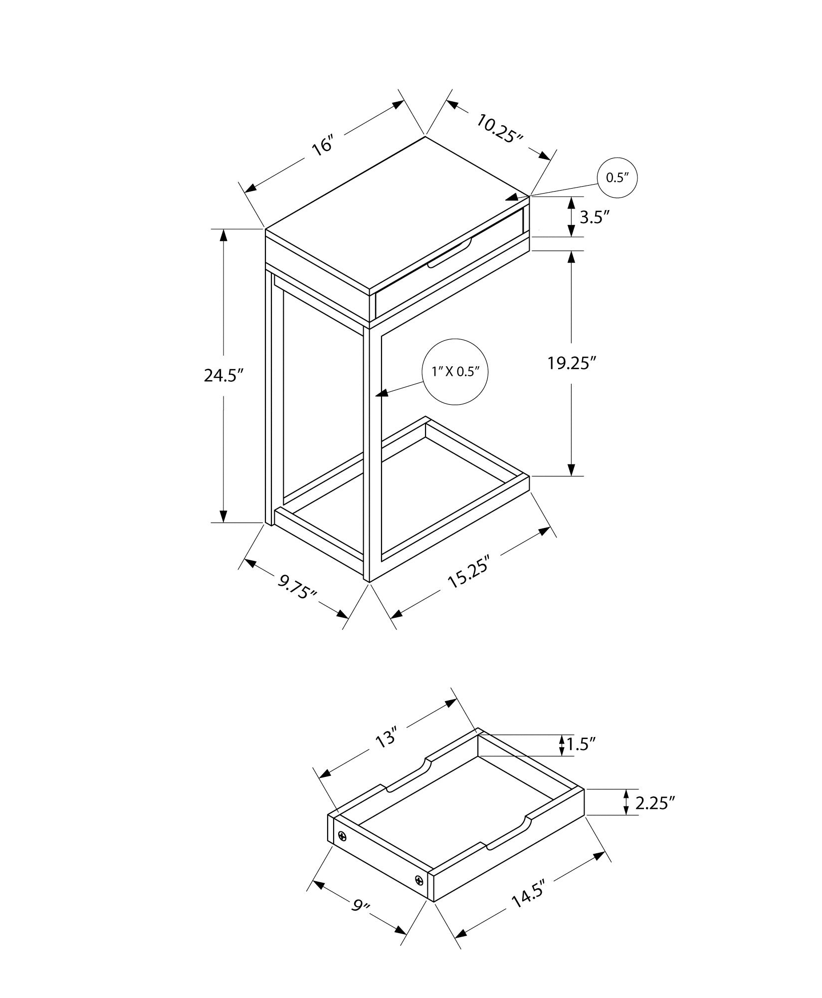 Accent Table - Brown Reclaimed-Look / Black Metal