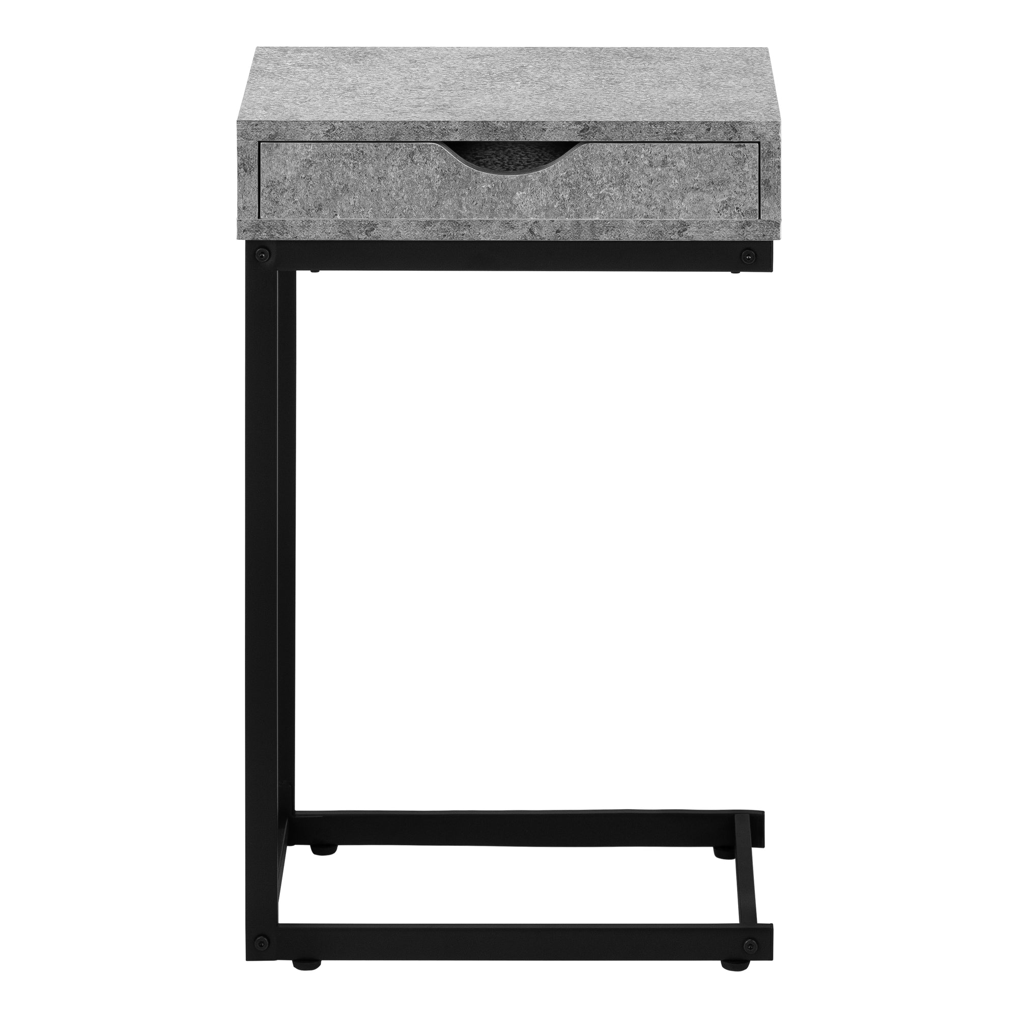 Accent Table - Grey Stone-Look / Black Metal