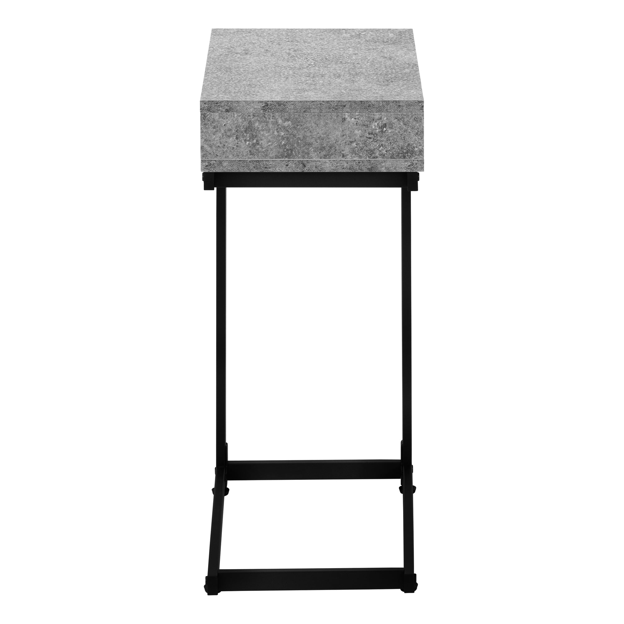 Accent Table - Grey Stone-Look / Black Metal