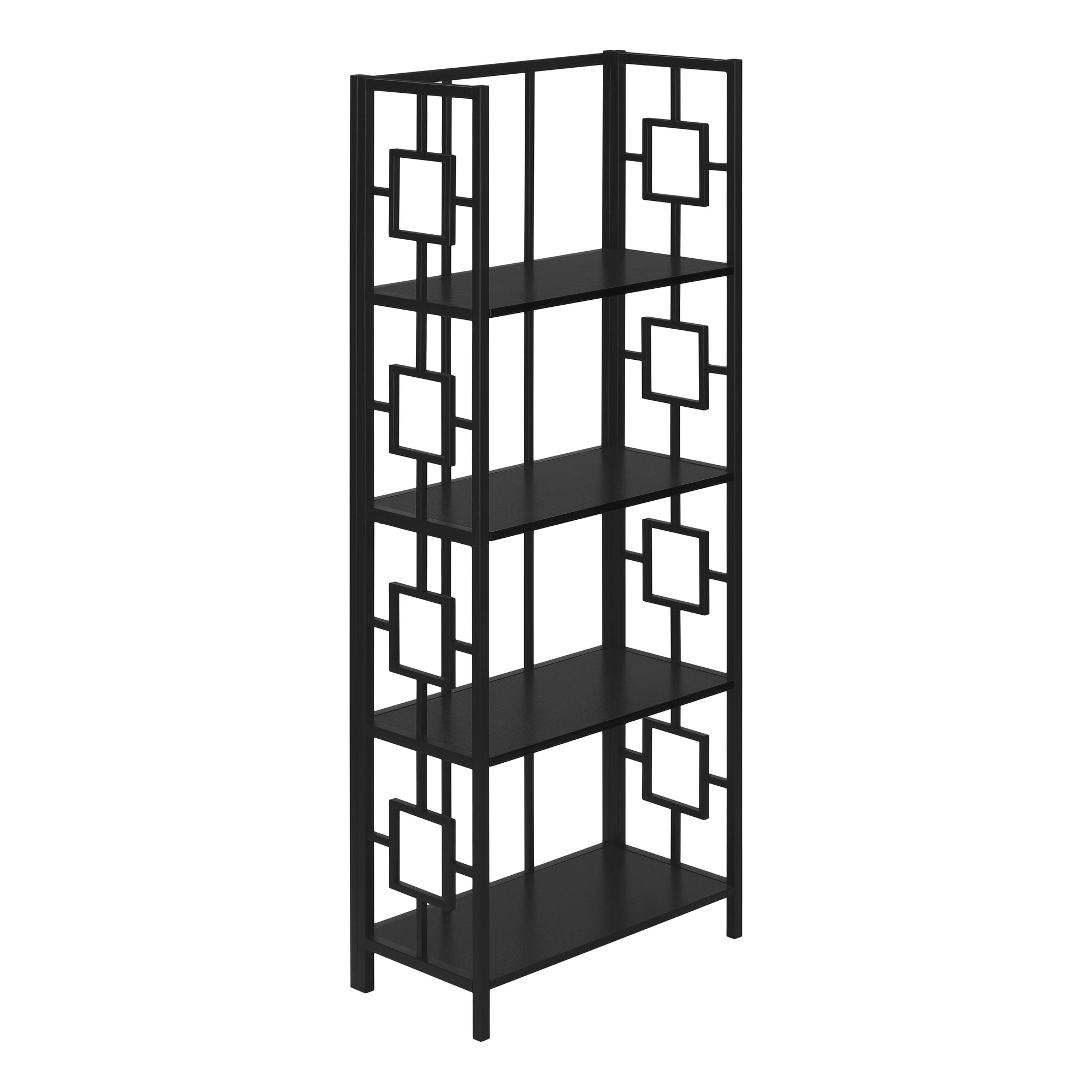 Bookcase - 62H / Black / Black Metal Etagere