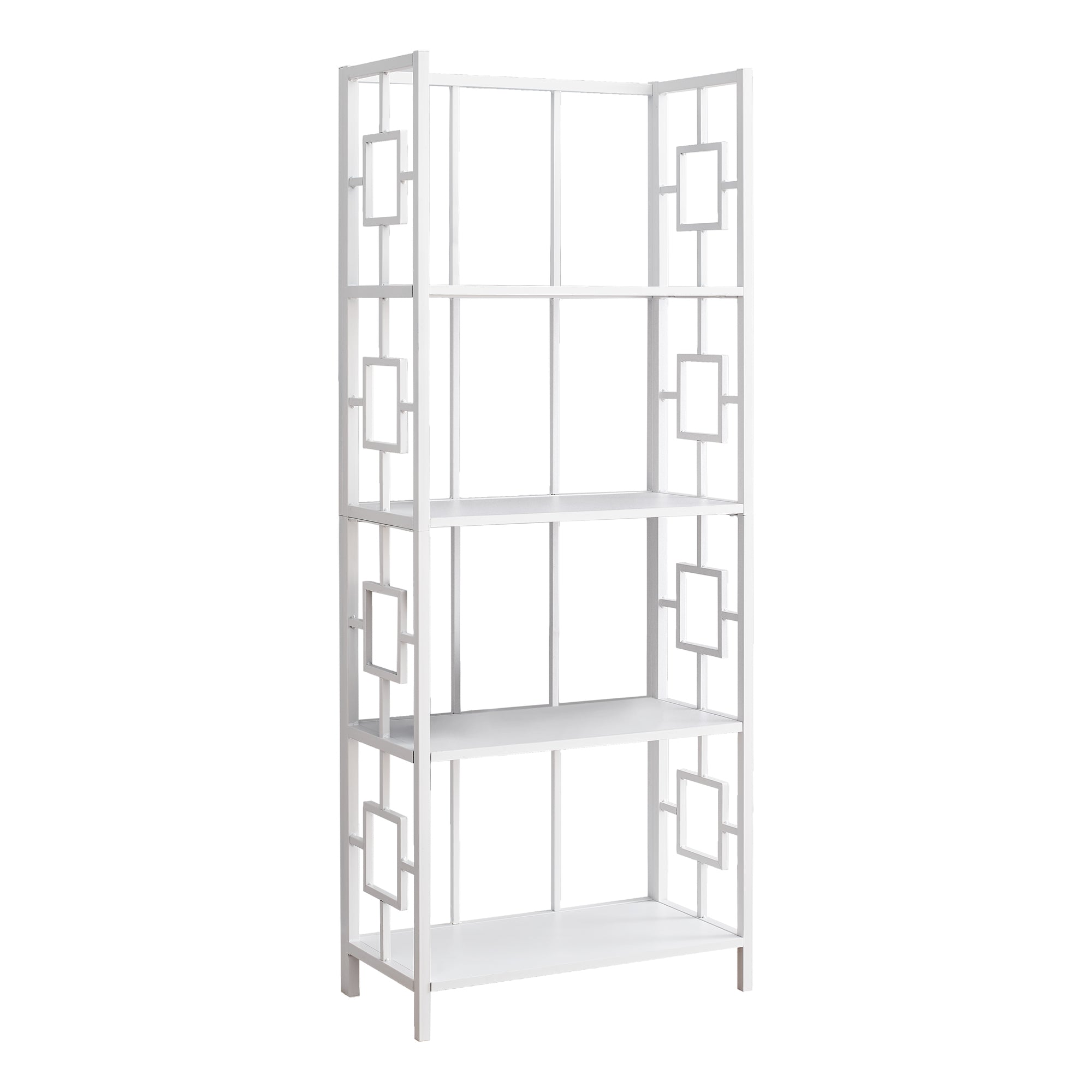 Bookcase - 62H / White / White Metal Etagere