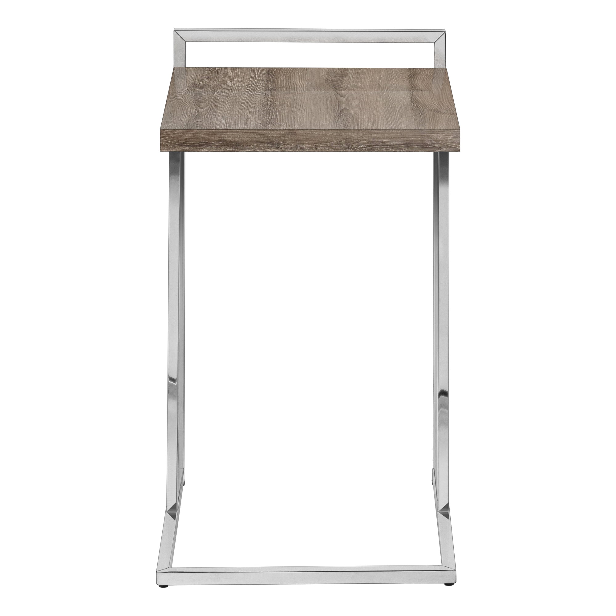 Accent Table - 25H / Dark Taupe / Chrome Metal