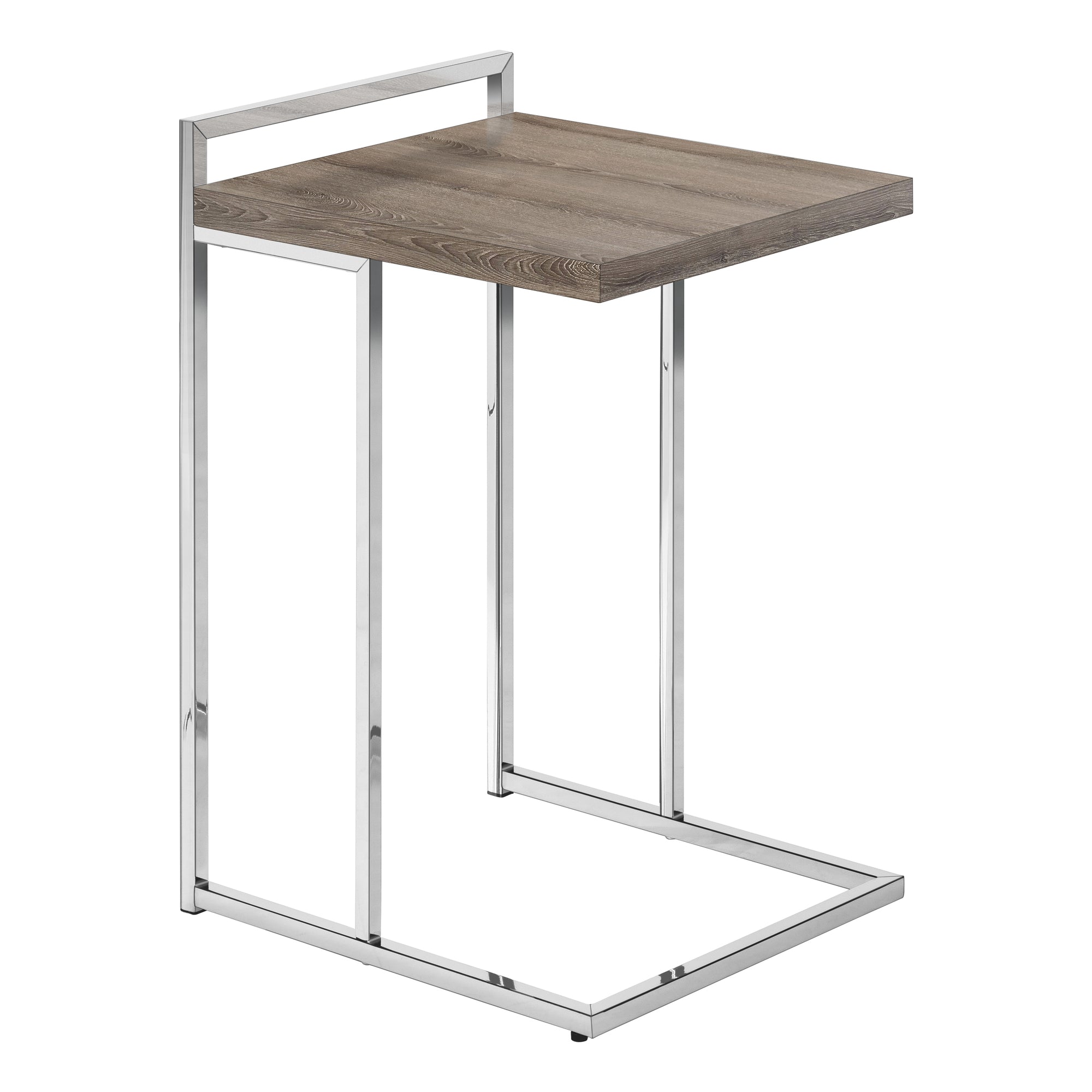 Accent Table - 25H / Dark Taupe / Chrome Metal