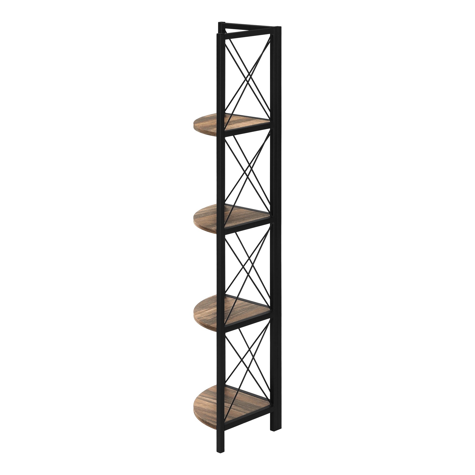 Bookcase - 60H / Brown Reclaimed / Black Metal Corner