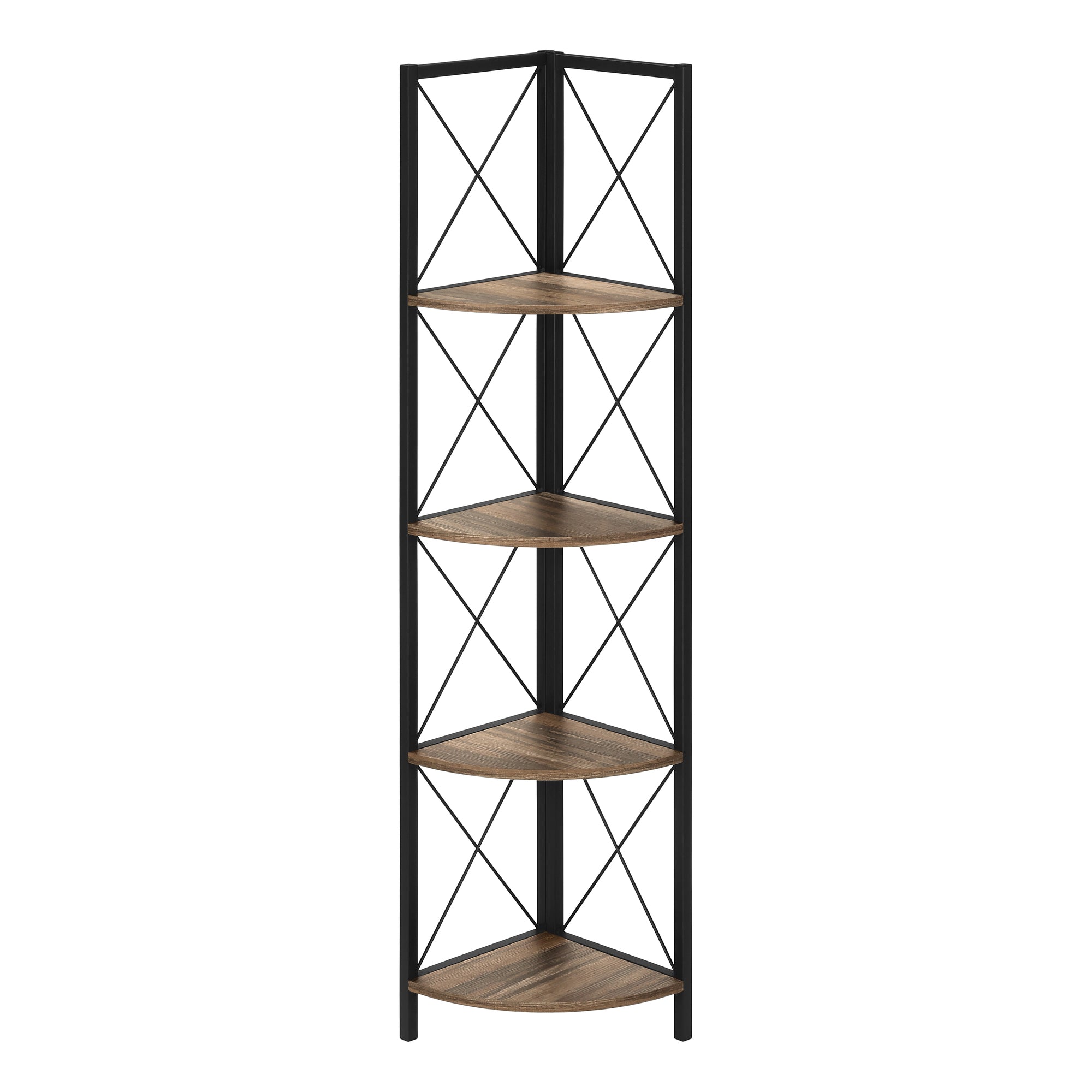 Bookcase - 60H / Brown Reclaimed / Black Metal Corner