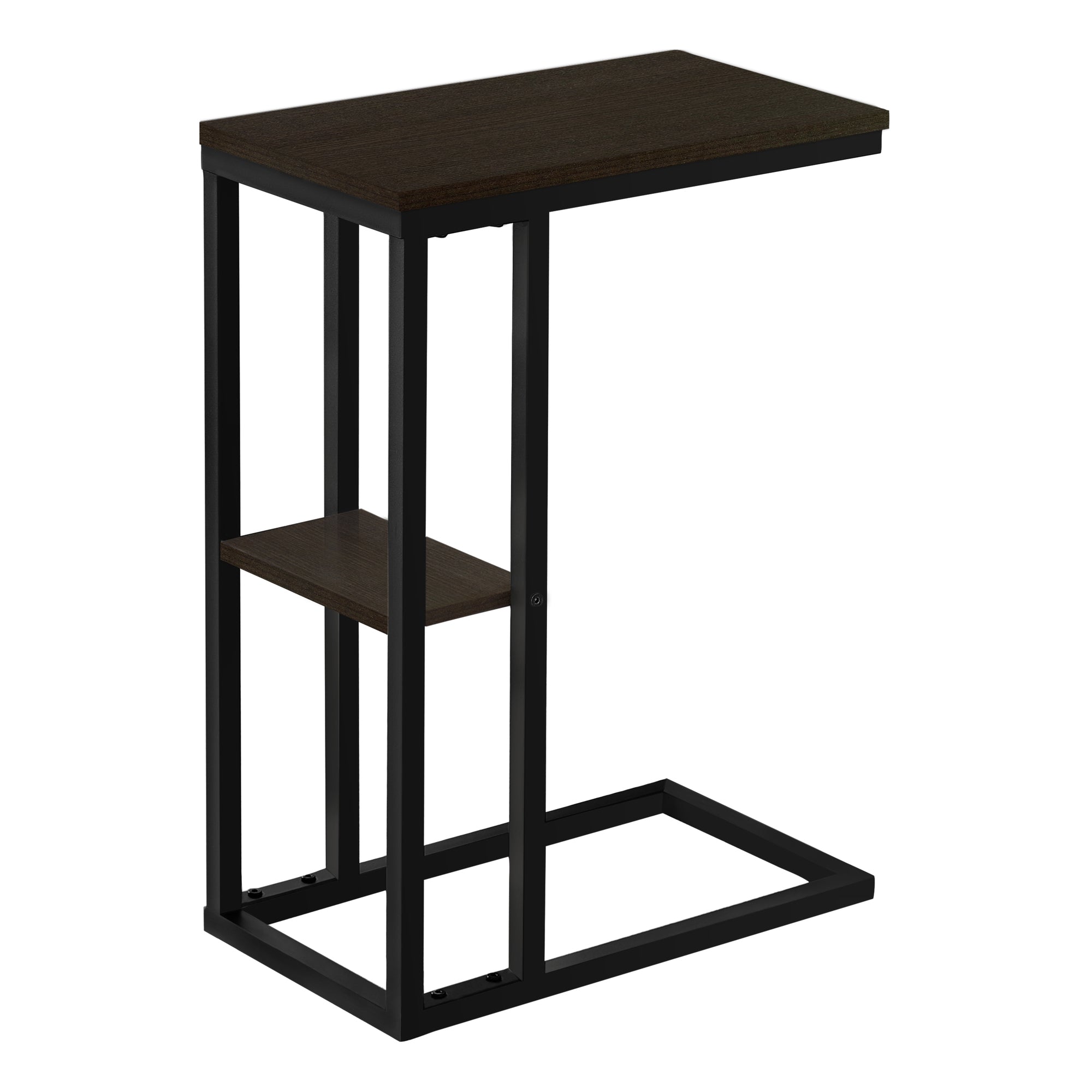 Accent Table - 25H / Espresso / Black Metal