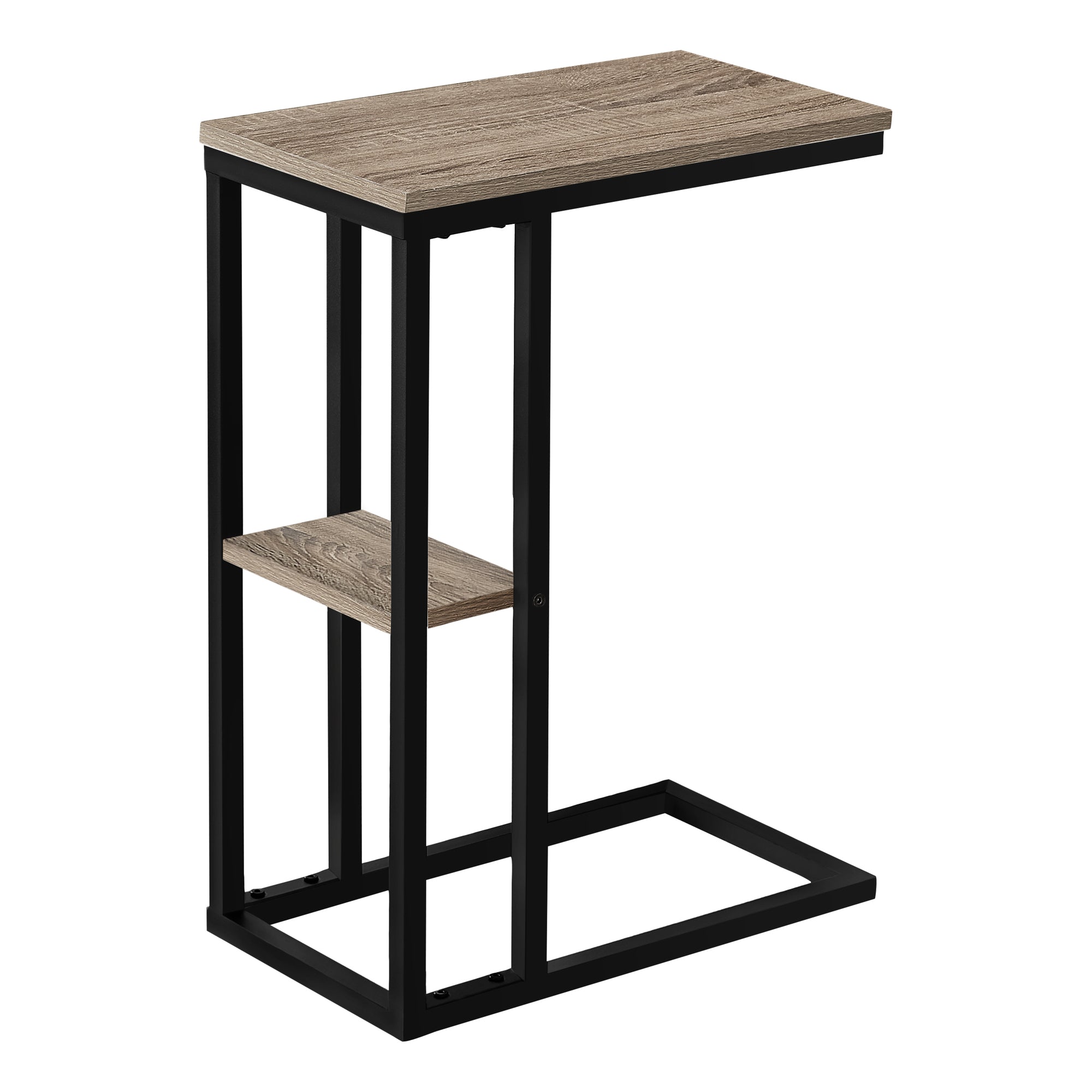 Accent Table - 25H / Dark Taupe / Black Metal