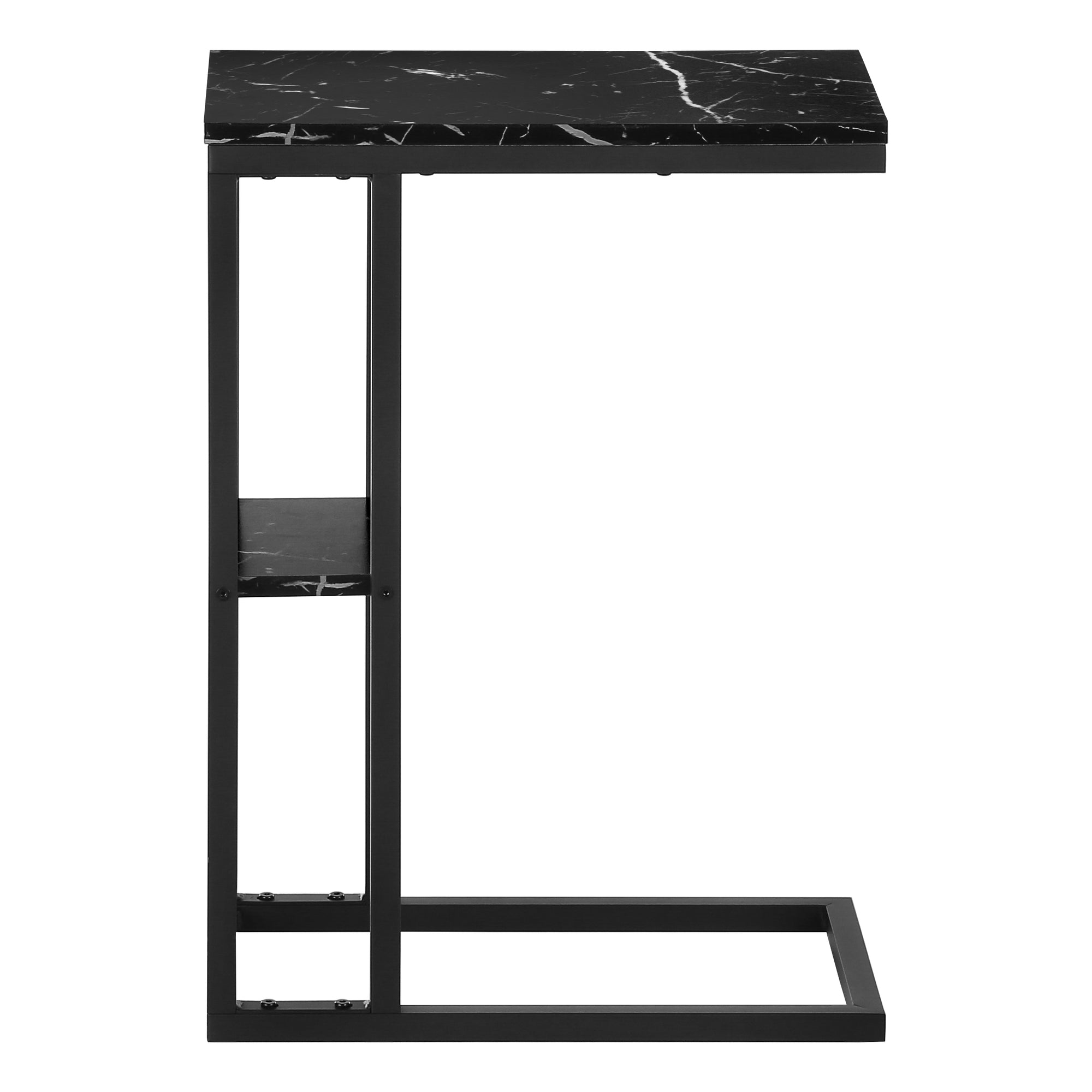Accent Table - 25H / Black Marble / Black Metal