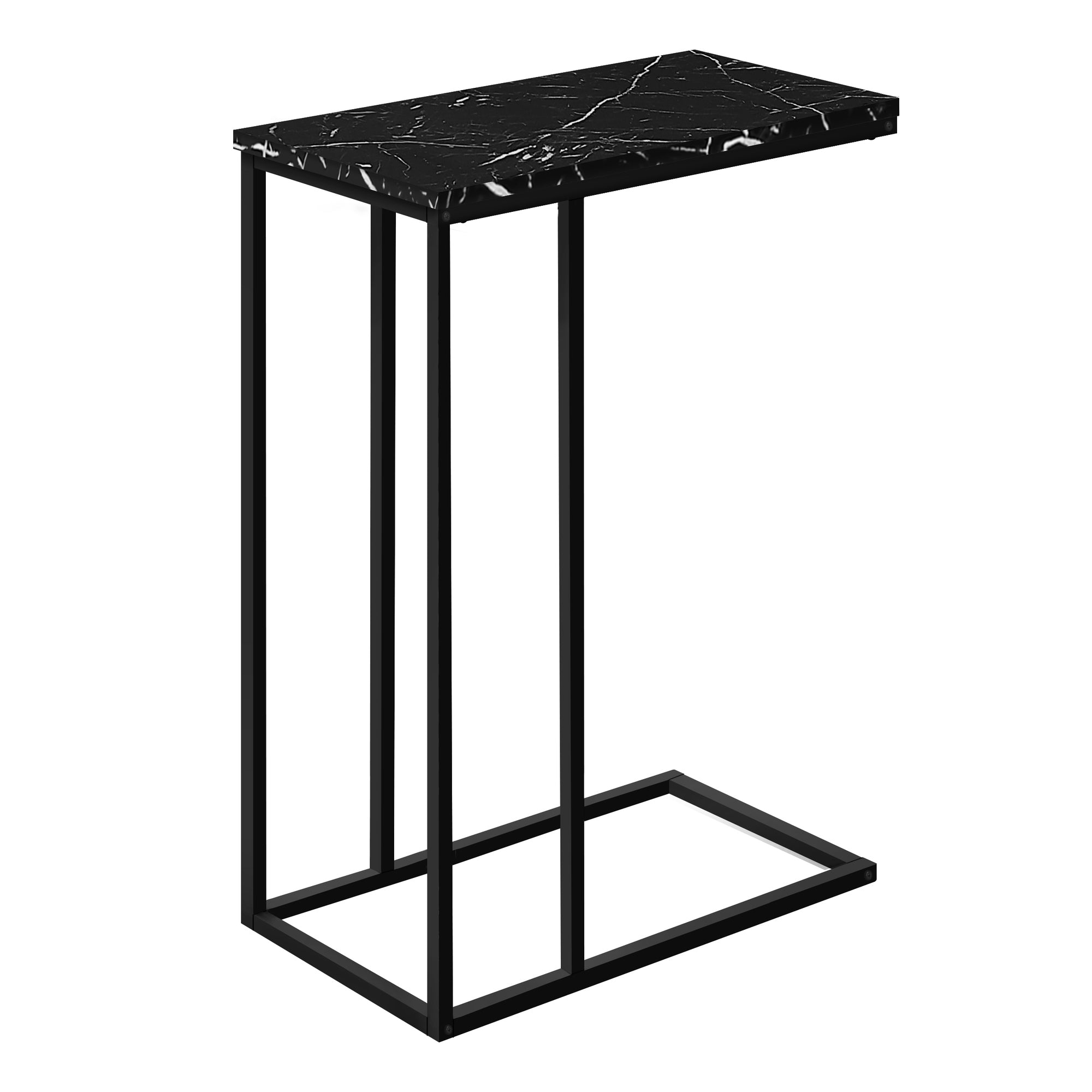 Accent Table - 25H / Black Marble / Black Metal