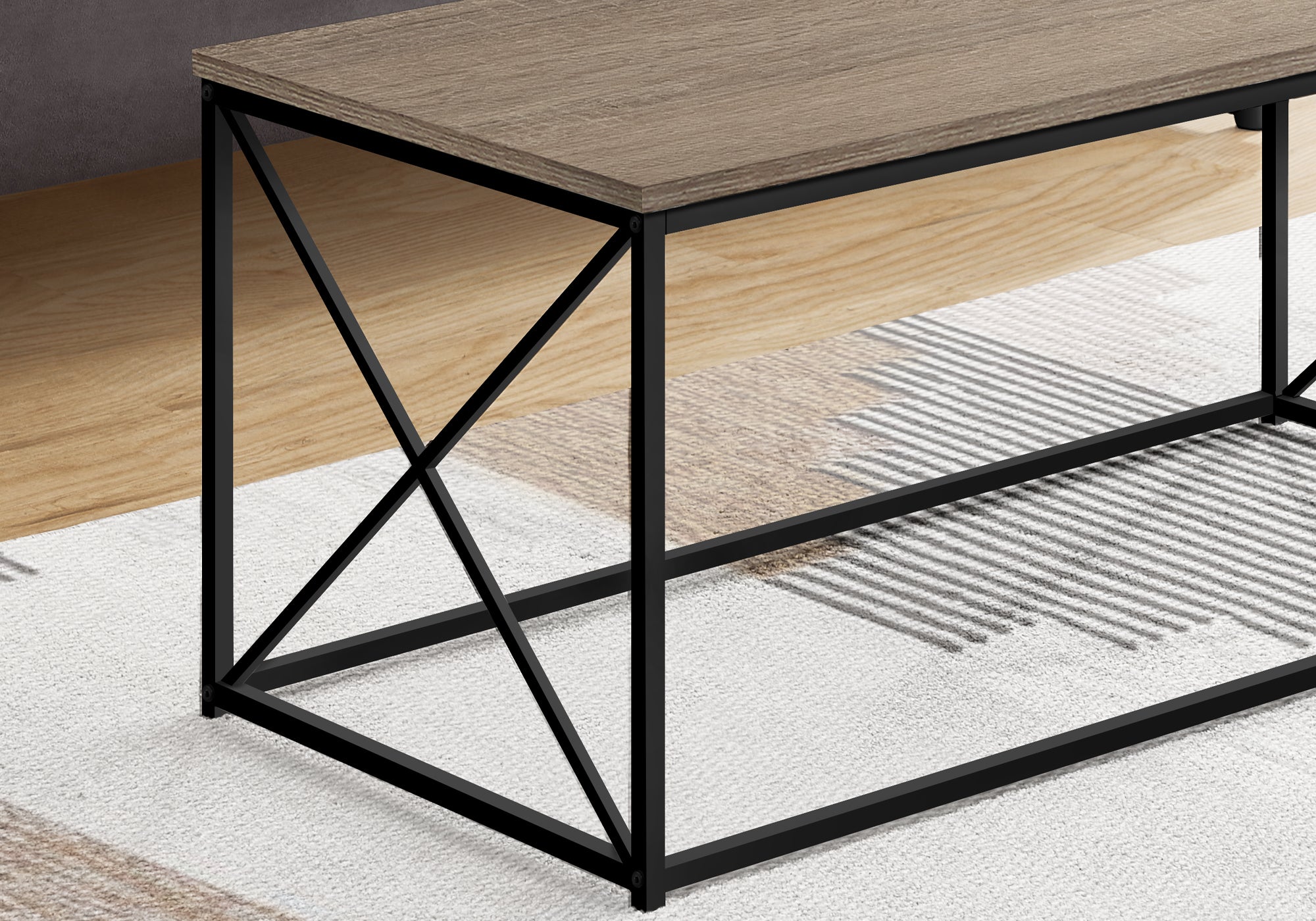 Coffee Table - 40L / Dark Taupe / Black Metal