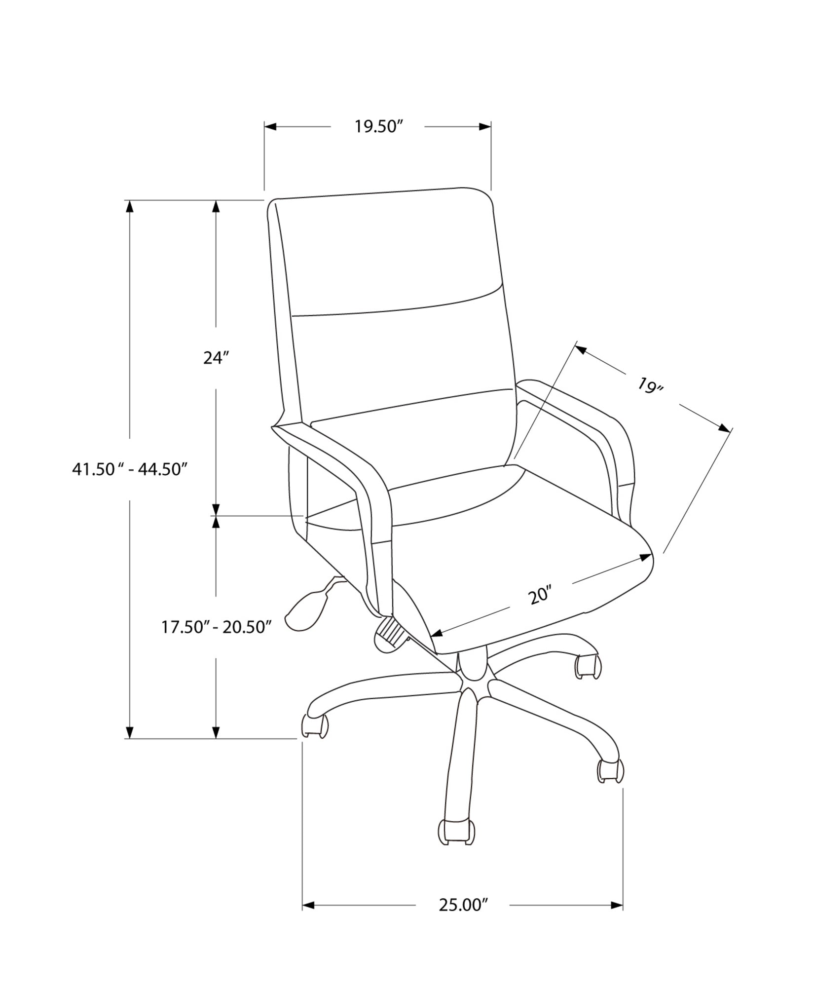 Office Chair - Black Leather-Look Fabric
