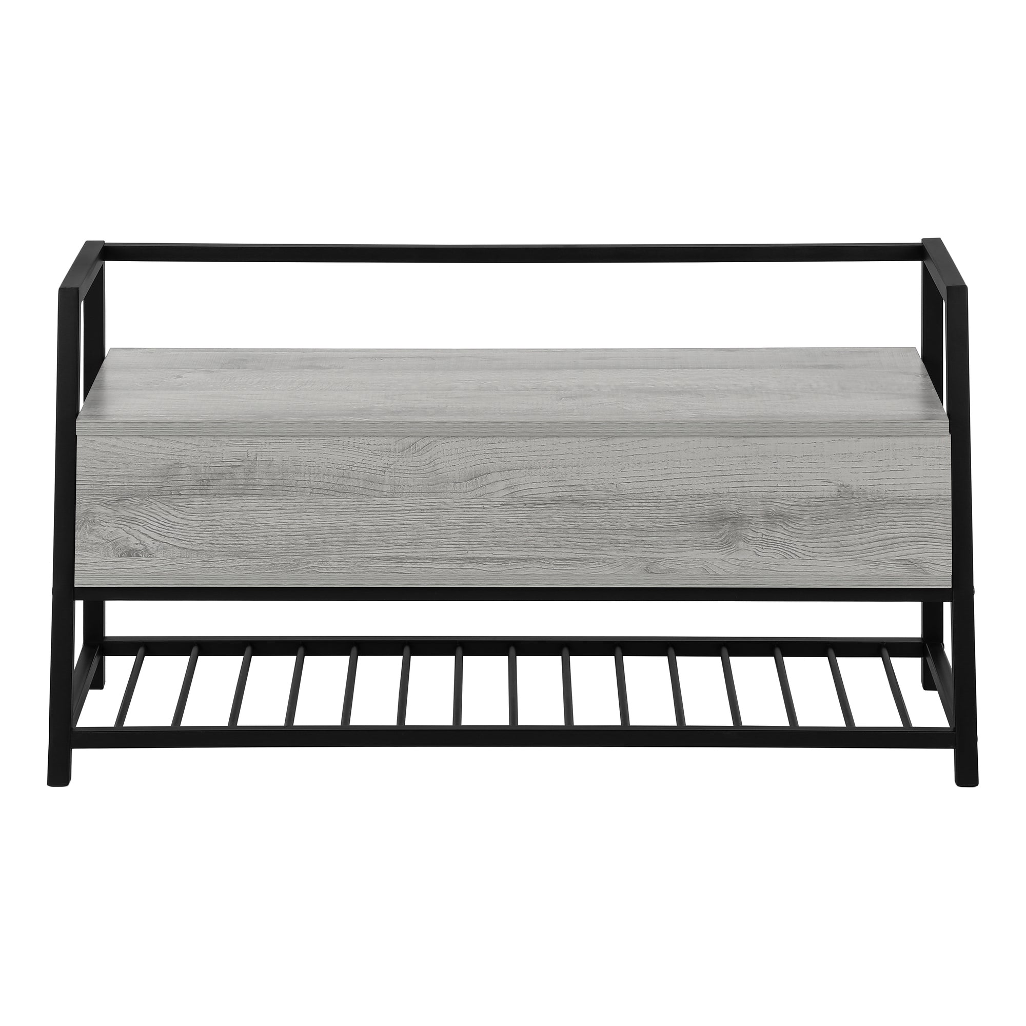 Bench - 42L / Grey Storage / Black Metal
