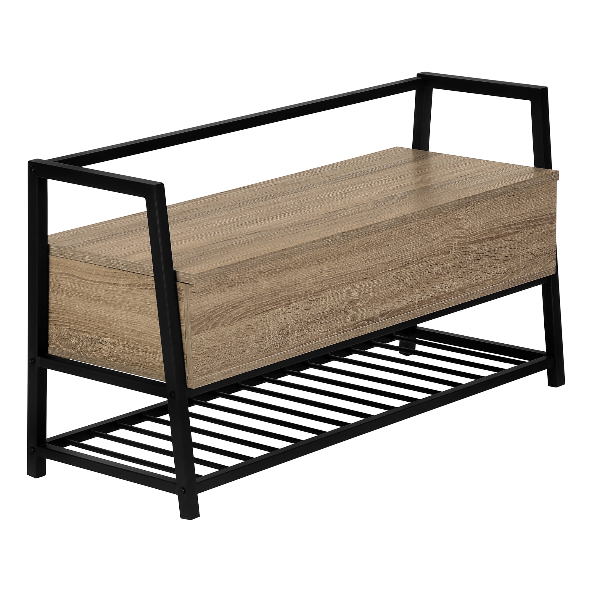 Bench - 42L / Dark Taupe Storage / Black Metal