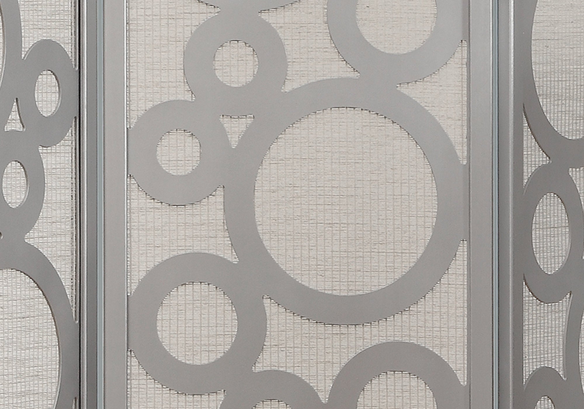 Folding Screen - 3 Panel / Silver Bubble Design