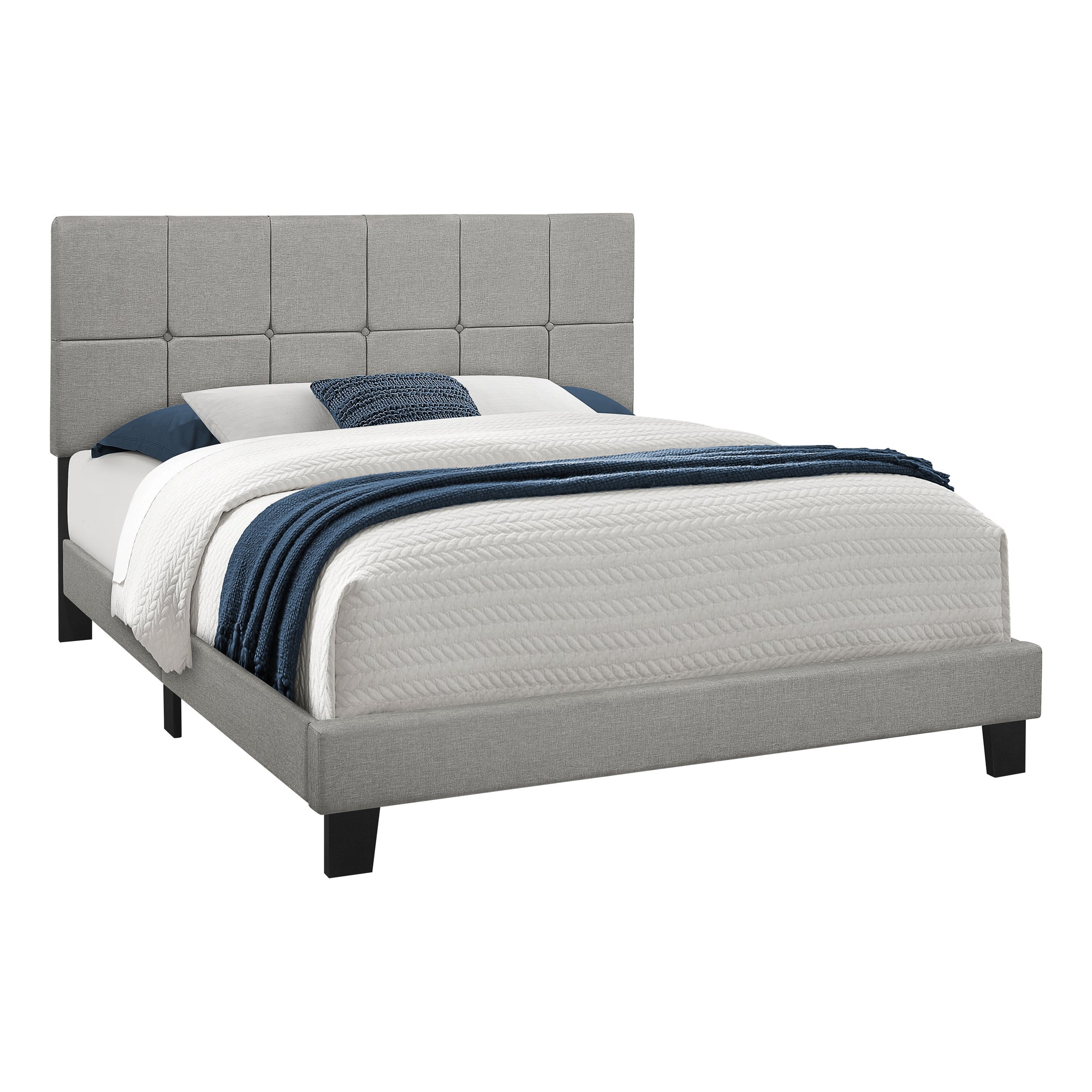 Bed - Queen Size / Grey Linen