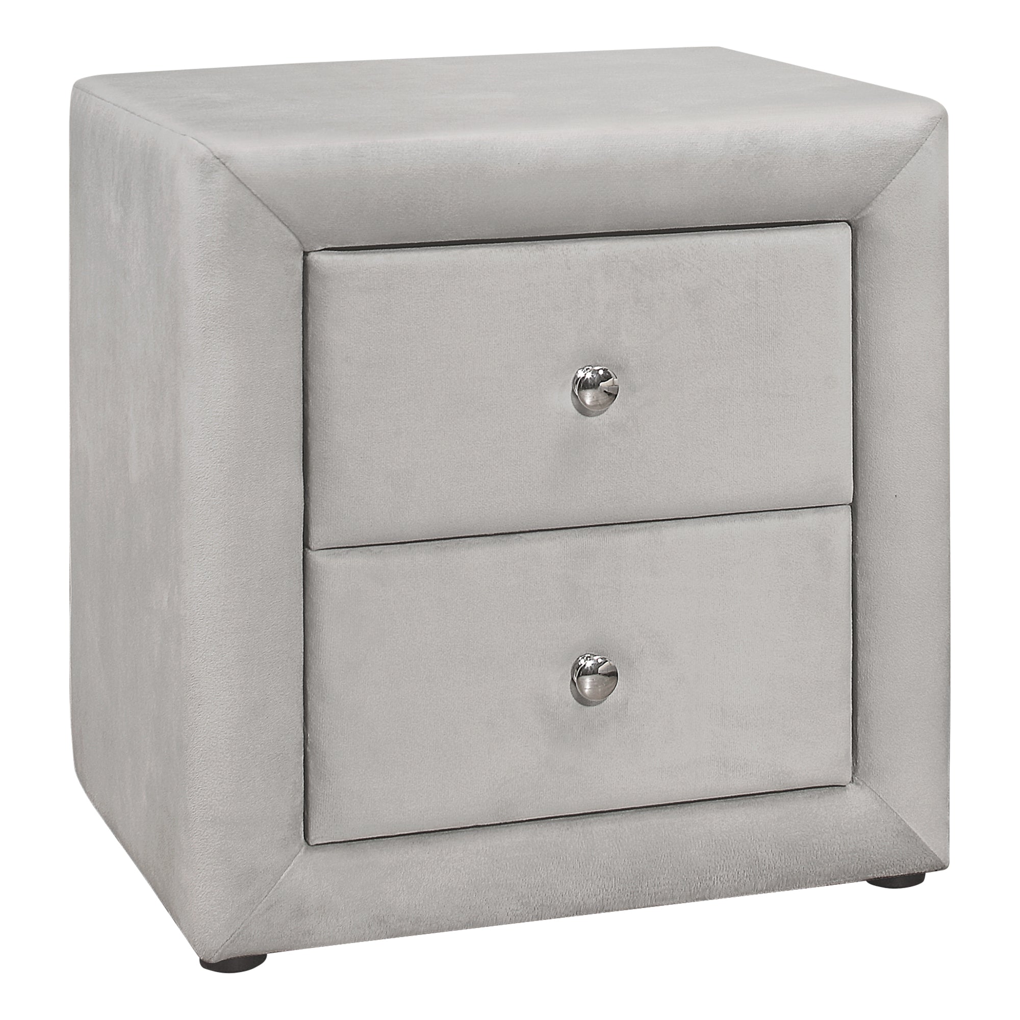 Bedroom Accent - 21H / Light Grey Velvet Night Stand