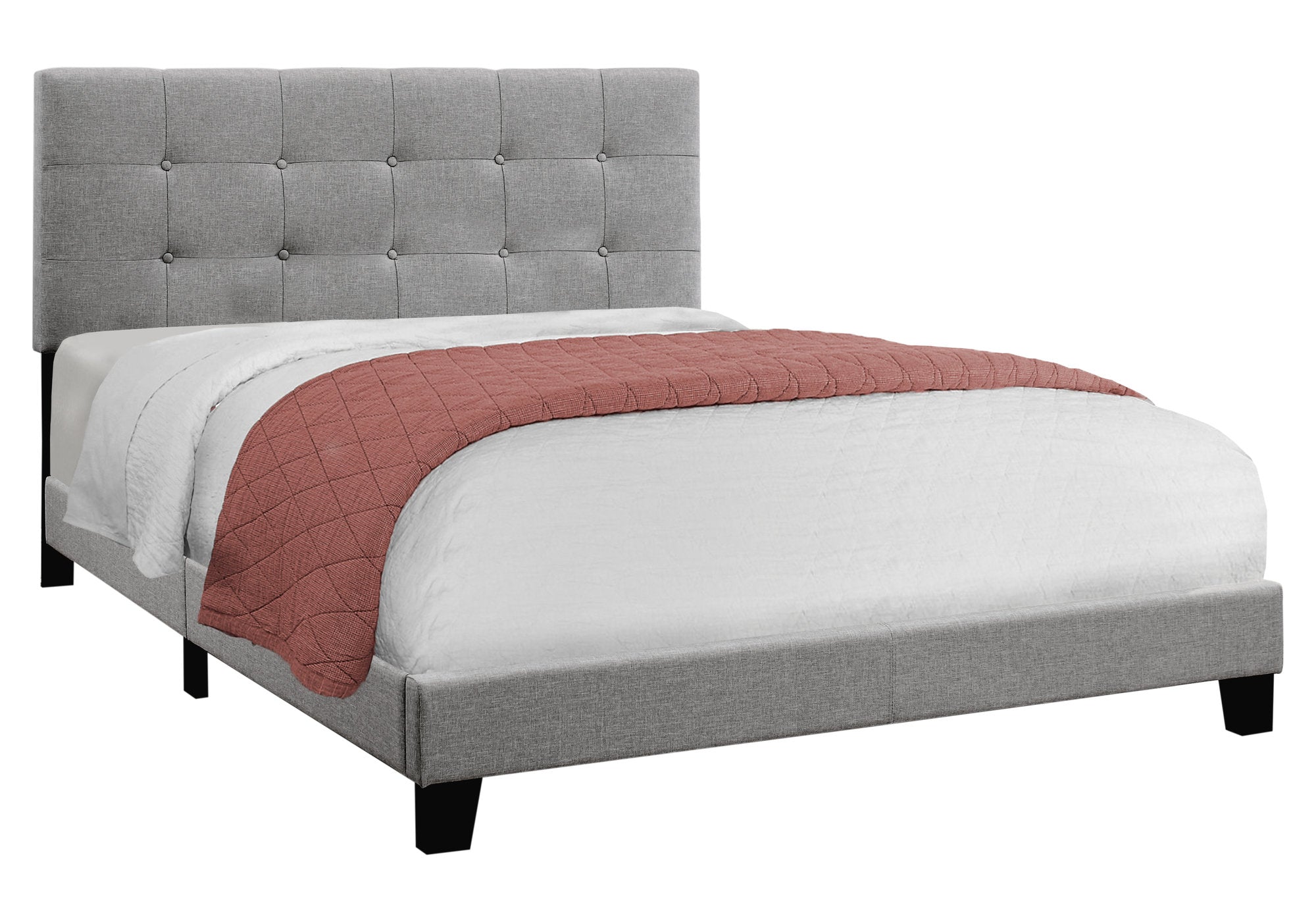 Bed - Queen Size / Grey Linen